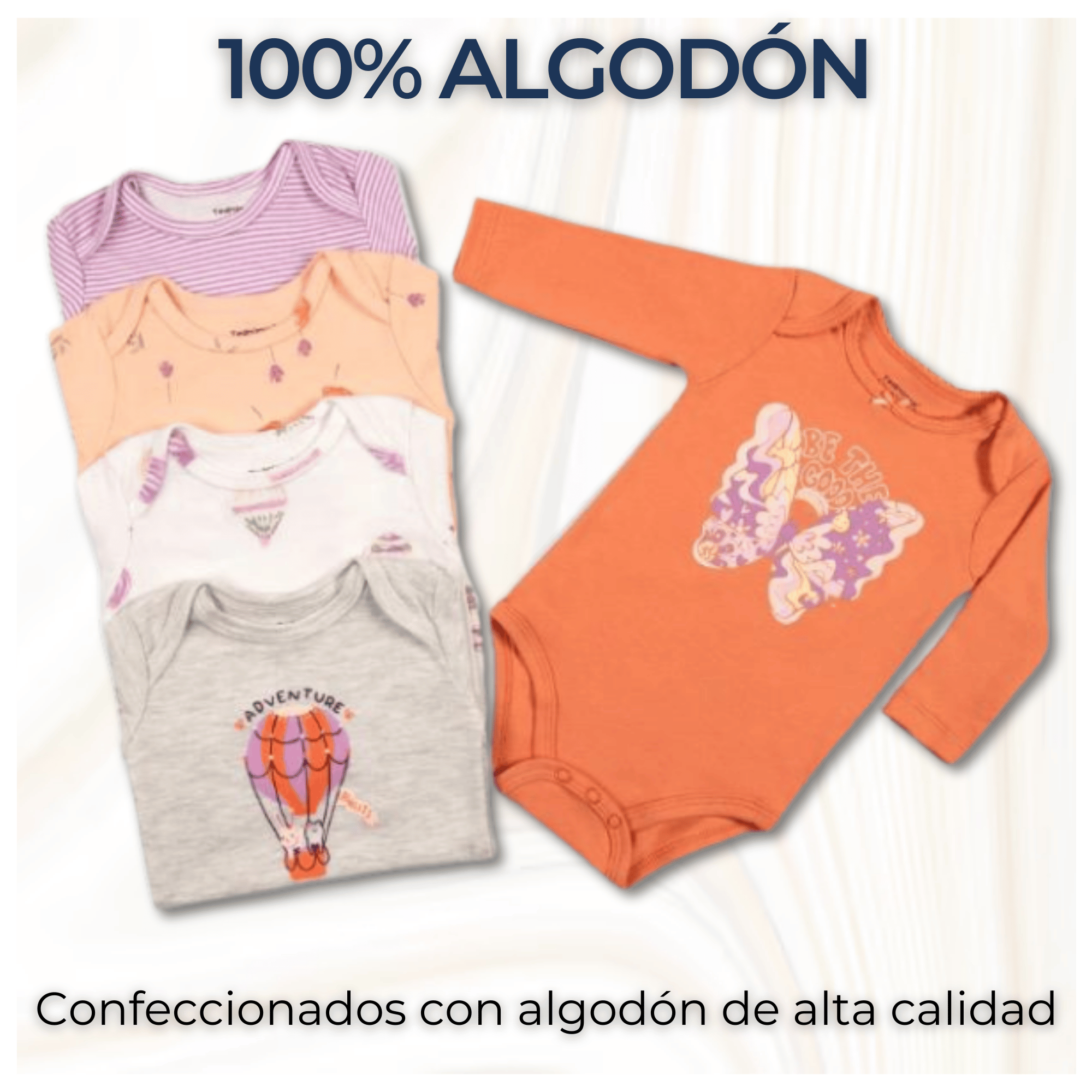 PACK 5 BODYS BEBÉ NIÑA MANGA LARGA TEDMIMAK ALGODÓN CUTE BUTTERFLIES - 2