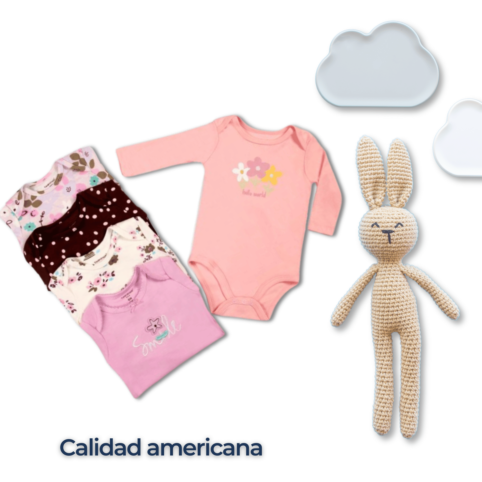 PACK 5 BODYS BEBÉ NIÑA MANGA LARGA TEDMIMAK ALGODÓN PETALS & FLOWERS - 6