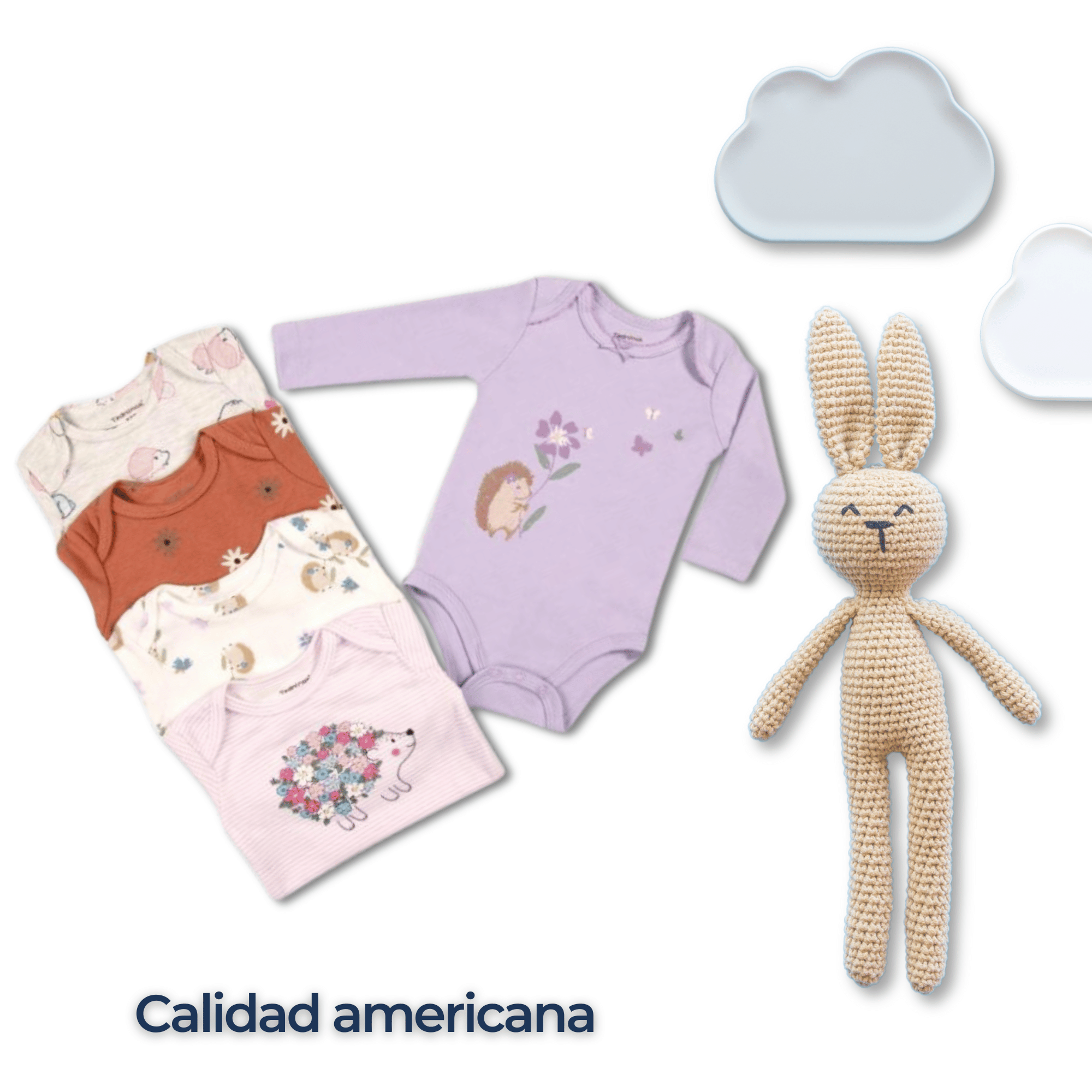 PACK 5 BODYS BEBÉ NIÑA MANGA LARGA TEDMIMAK ALGODÓN MAGIC PORCUPINE - 6