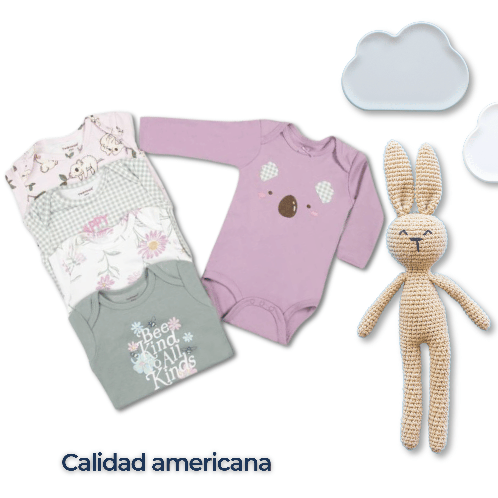 PACK 5 BODYS BEBÉ NIÑA MANGA LARGA TEDMIMAK ALGODÓN SOFT PINK FLORAL - 6