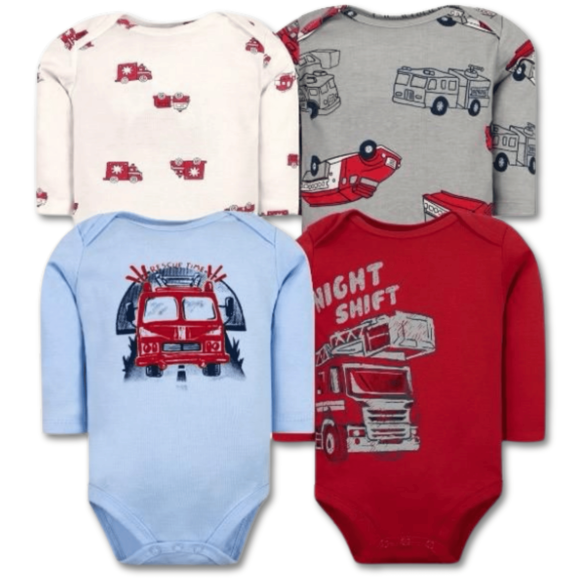 PACK 4 BODYS BEBÉ NIÑO MANGA LARGA TEDMIMAK ALGODÓN RED CARS - 1