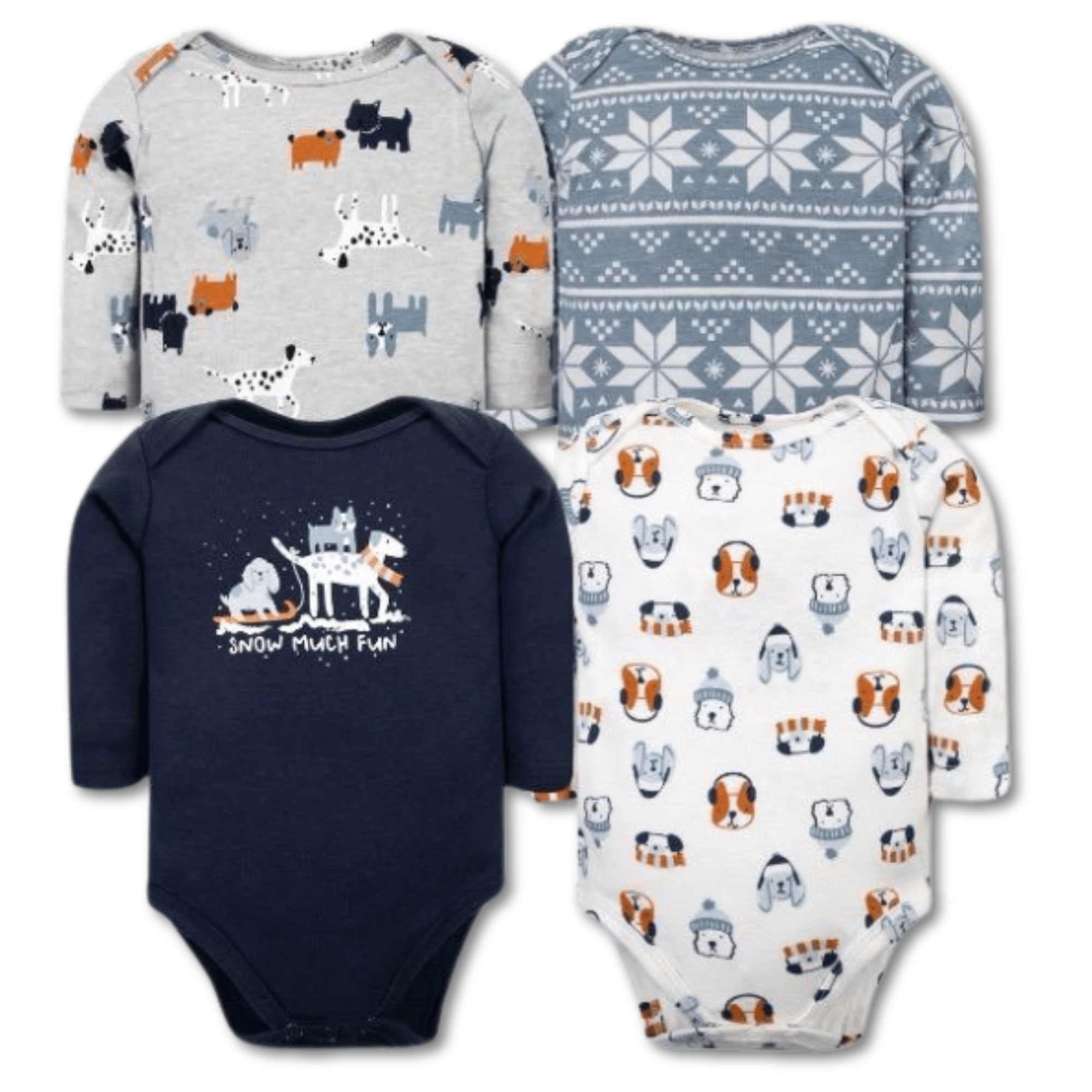 PACK 4 BODYS BEBÉ NIÑO MANGA LARGA TEDMIMAK ALGODÓN LITTLE ADVENTURERS - 1