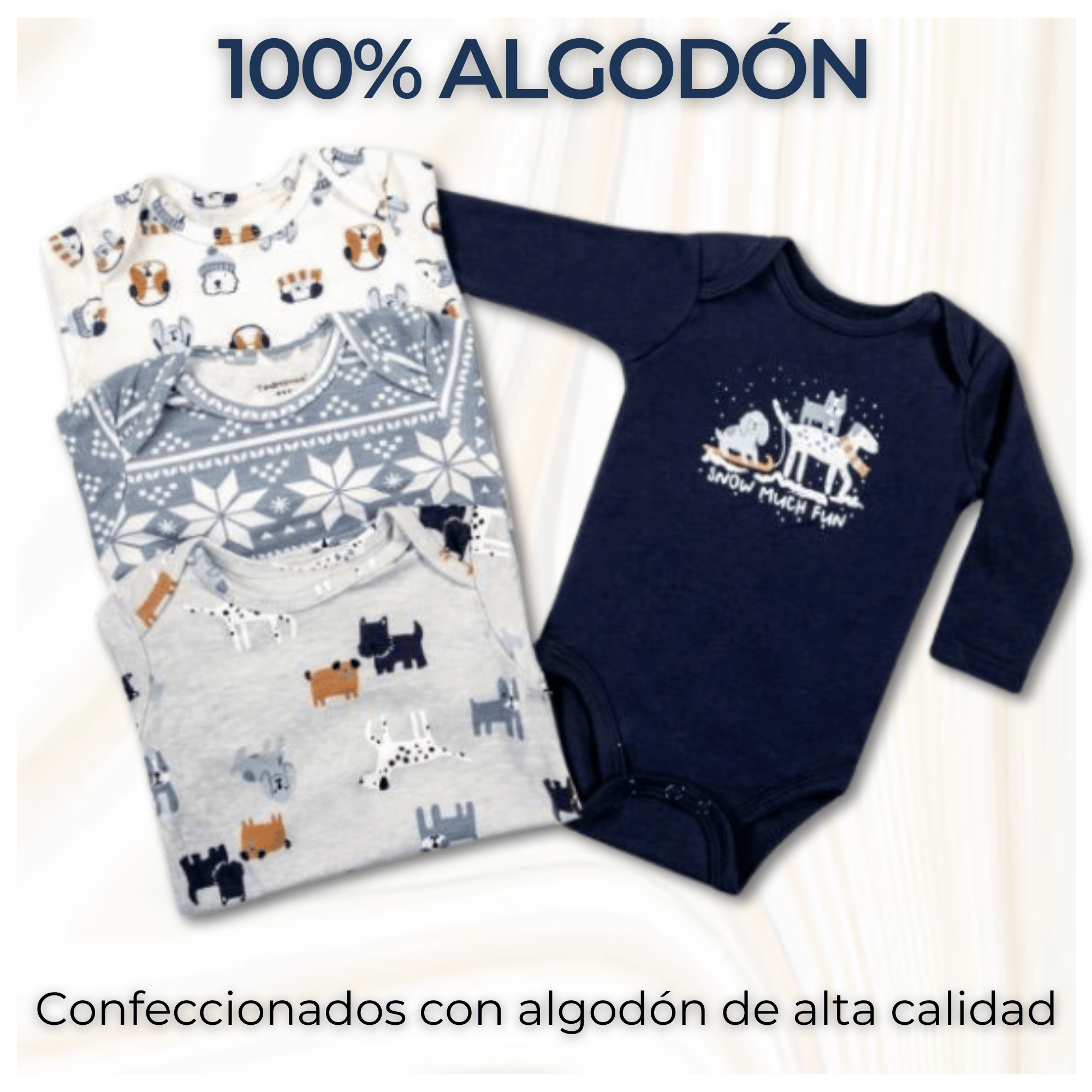 PACK 4 BODYS BEBÉ NIÑO MANGA LARGA TEDMIMAK ALGODÓN LITTLE ADVENTURERS - 2