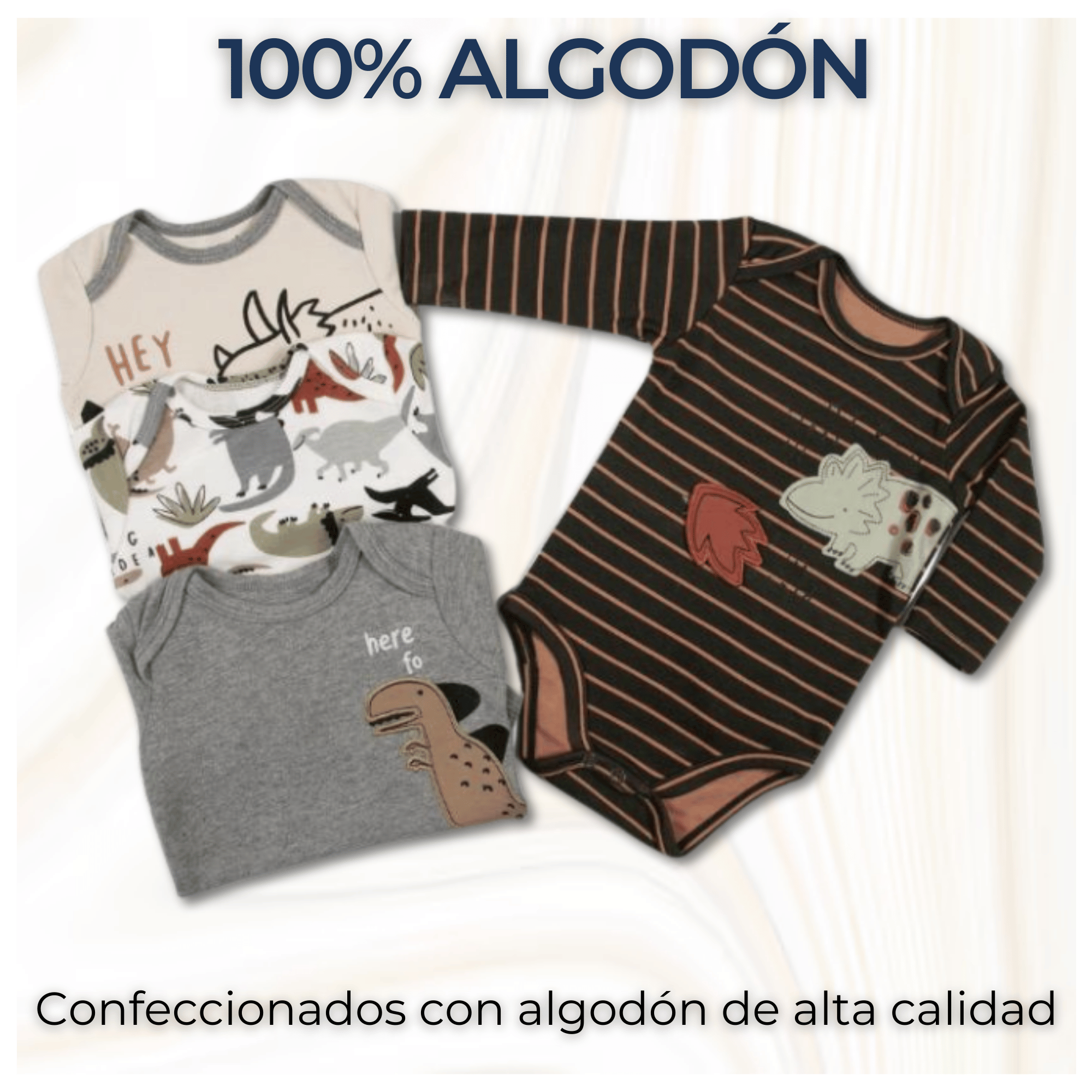 PACK 4 BODYS BEBÉ NIÑO MANGA LARGA TEDMIMAK ALGODÓN DINO ADVENTURES - 2