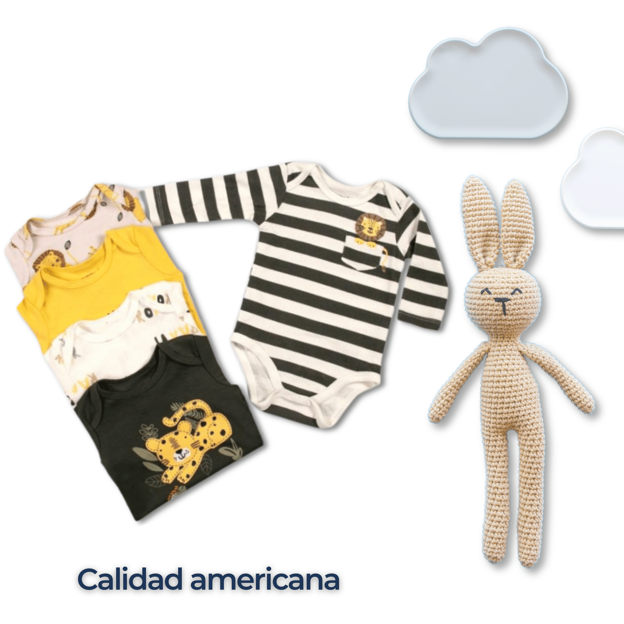 PACK 5 BODYS BEBÉ NIÑO MANGA LARGA TEDMIMAK ALGODÓN SAFARI ADVENTURE - 6