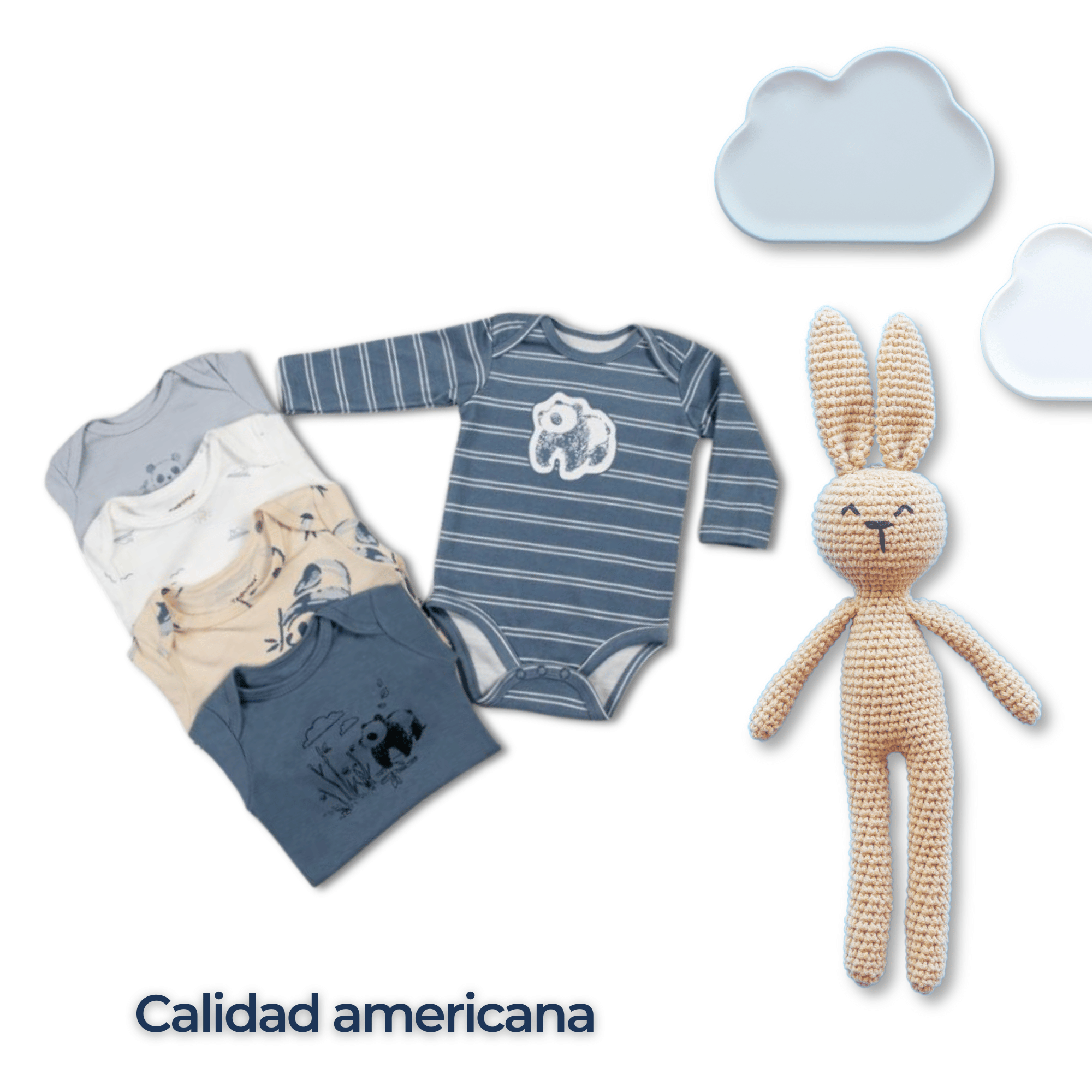 PACK 5 BODYS BEBÉ NIÑO MANGA LARGA TEDMIMAK ALGODÓN PANDA LOVE - 6