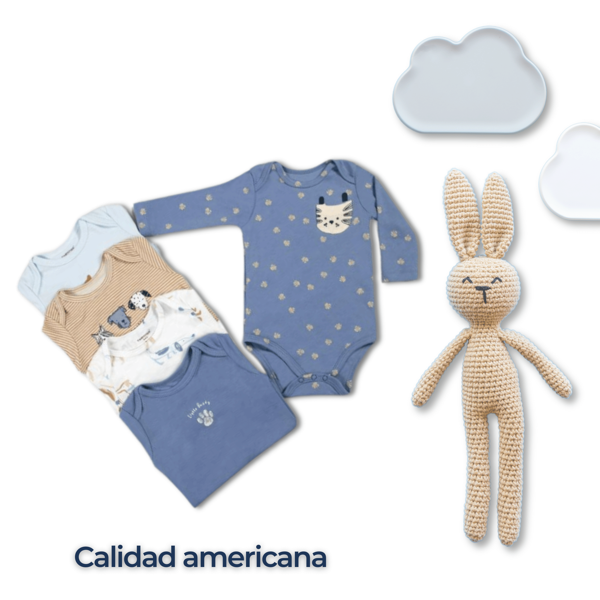 PACK 5 BODYS BEBÉ NIÑO MANGA LARGA TEDMIMAK ALGODÓN DOGS & CATS - 6