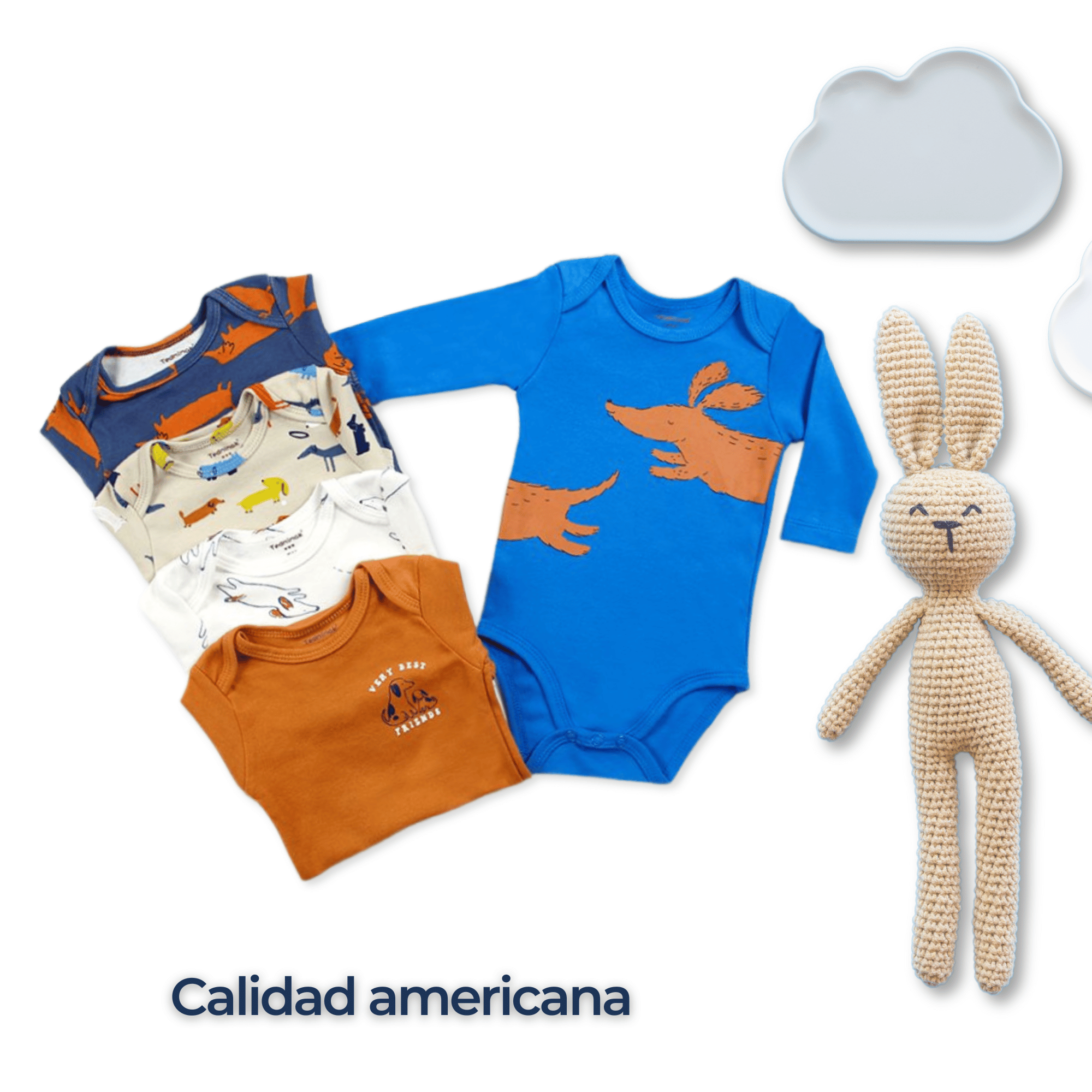 PACK 5 BODYS BEBÉ NIÑO MANGA LARGA TEDMIMAK ALGODÓN VARIOUS DOG - 6