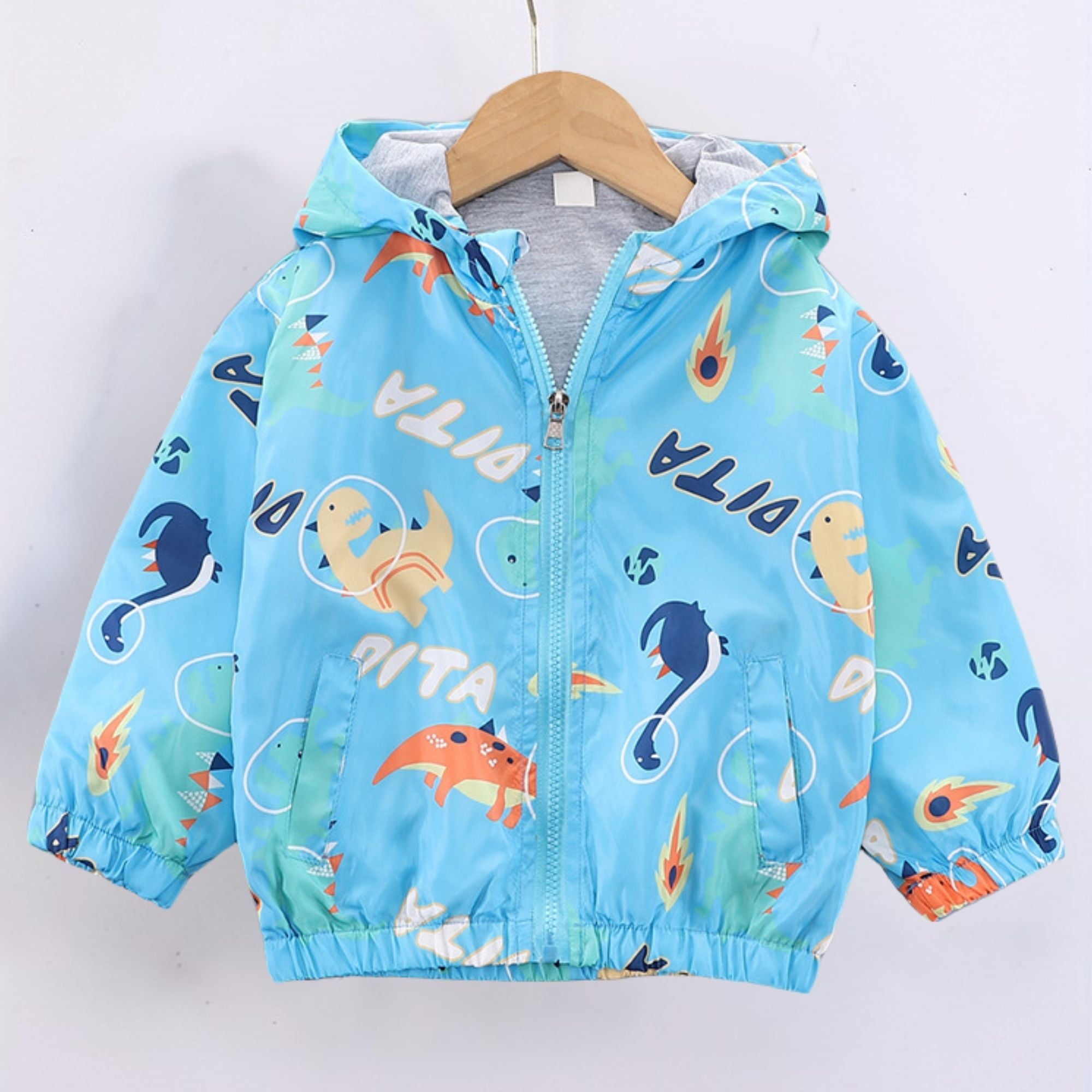CORTAVIENTO IMPERMEABLE CHAQUETA ESTAMPADO NIÑO Y BEBÉ JUMP KIDS DITA BLUE - 1