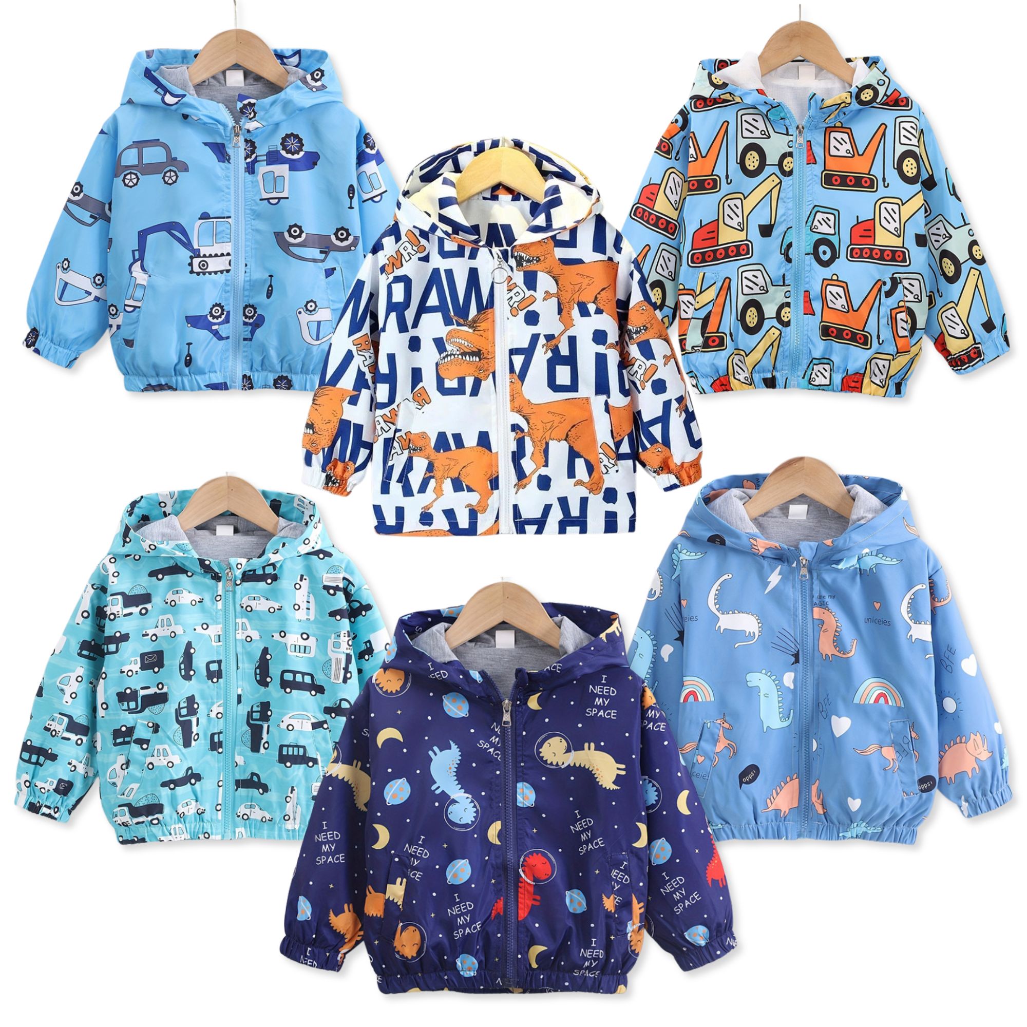 CORTAVIENTO IMPERMEABLE CHAQUETA ESTAMPADO NIÑO Y BEBÉ JUMP KIDS BLUE SURTIDOS - 1