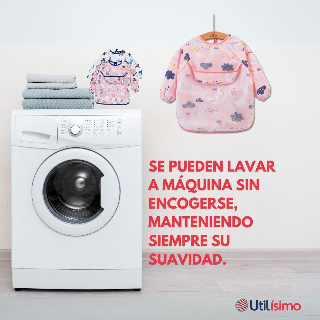 BABERO DELANTAL IMPERMEABLE PREMIUM CON MANGAS LARGA TALLA 2 A 3 AÑOS PARA BEBE Y NIÑA - 10