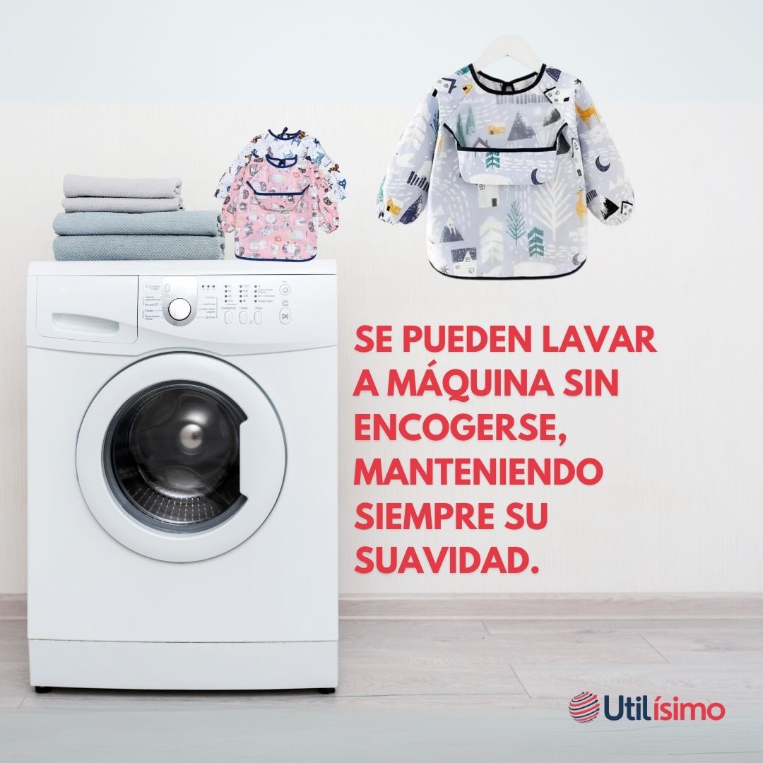 BABERO DELANTAL IMPERMEABLE PREMIUM CON MANGAS LARGA TALLA 6 A 12 MESES PARA BEBE Y NIÑO - 12