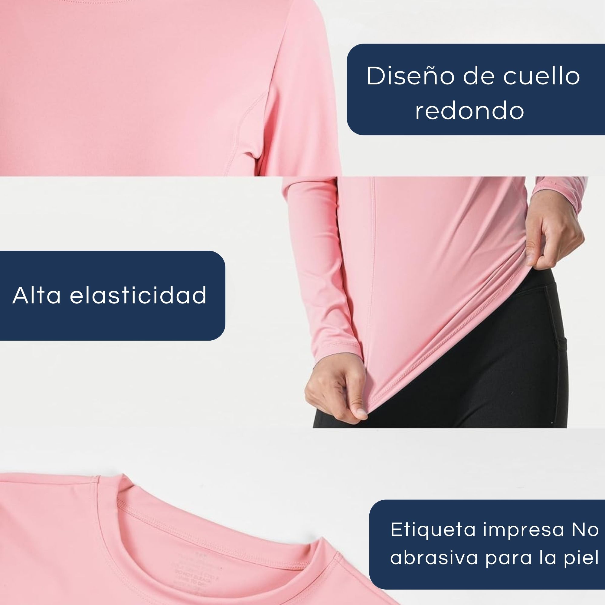 PACK 1 CAMISETAS PRIMERA CAPA POLERAS NIÑA BAMBÚ MANGA LARGA SURTIDO - 4