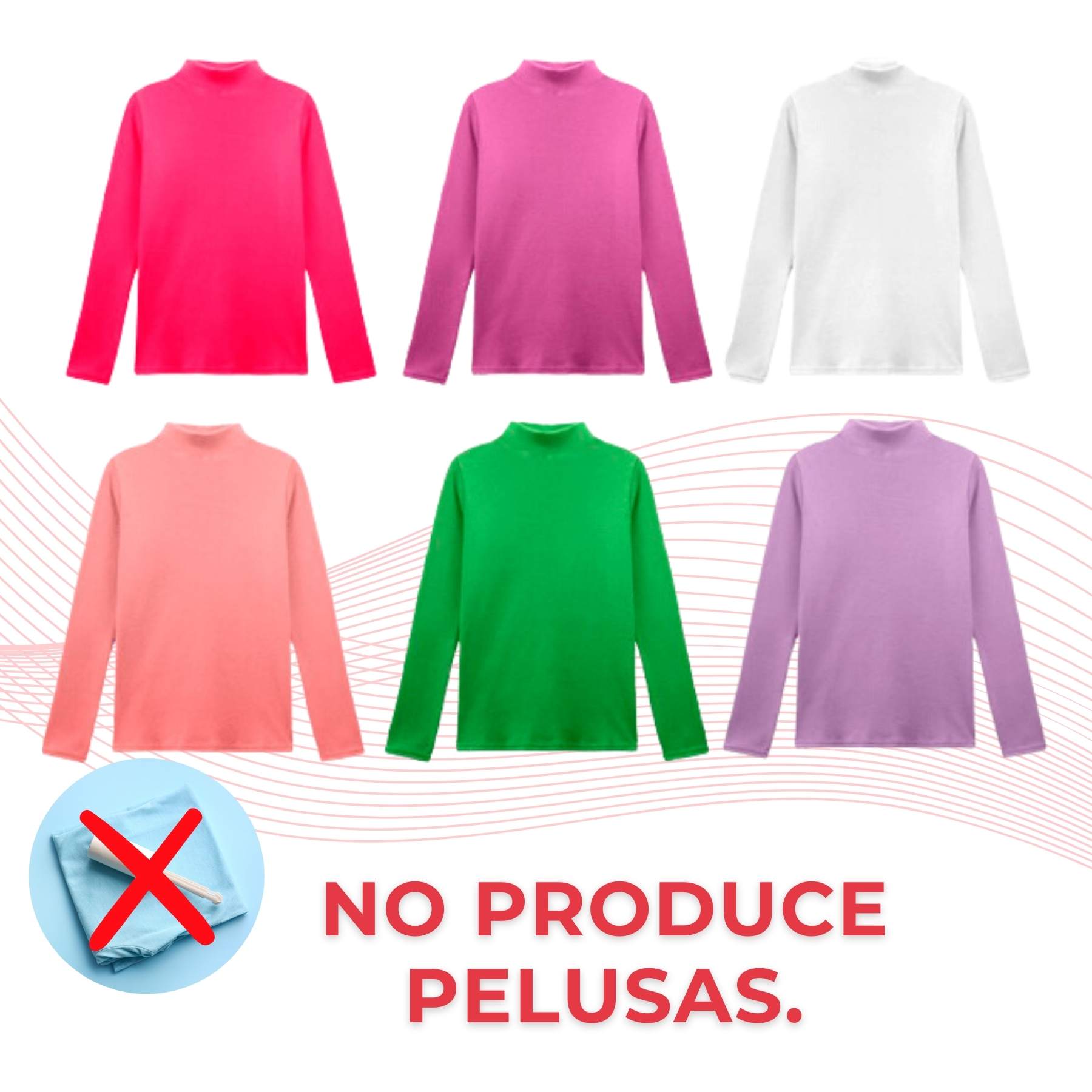 PACK 1 CAMISETA BEATLE POLAR POLERA CUELLO ALTO NIÑA COLORES SURTIDOS - 6