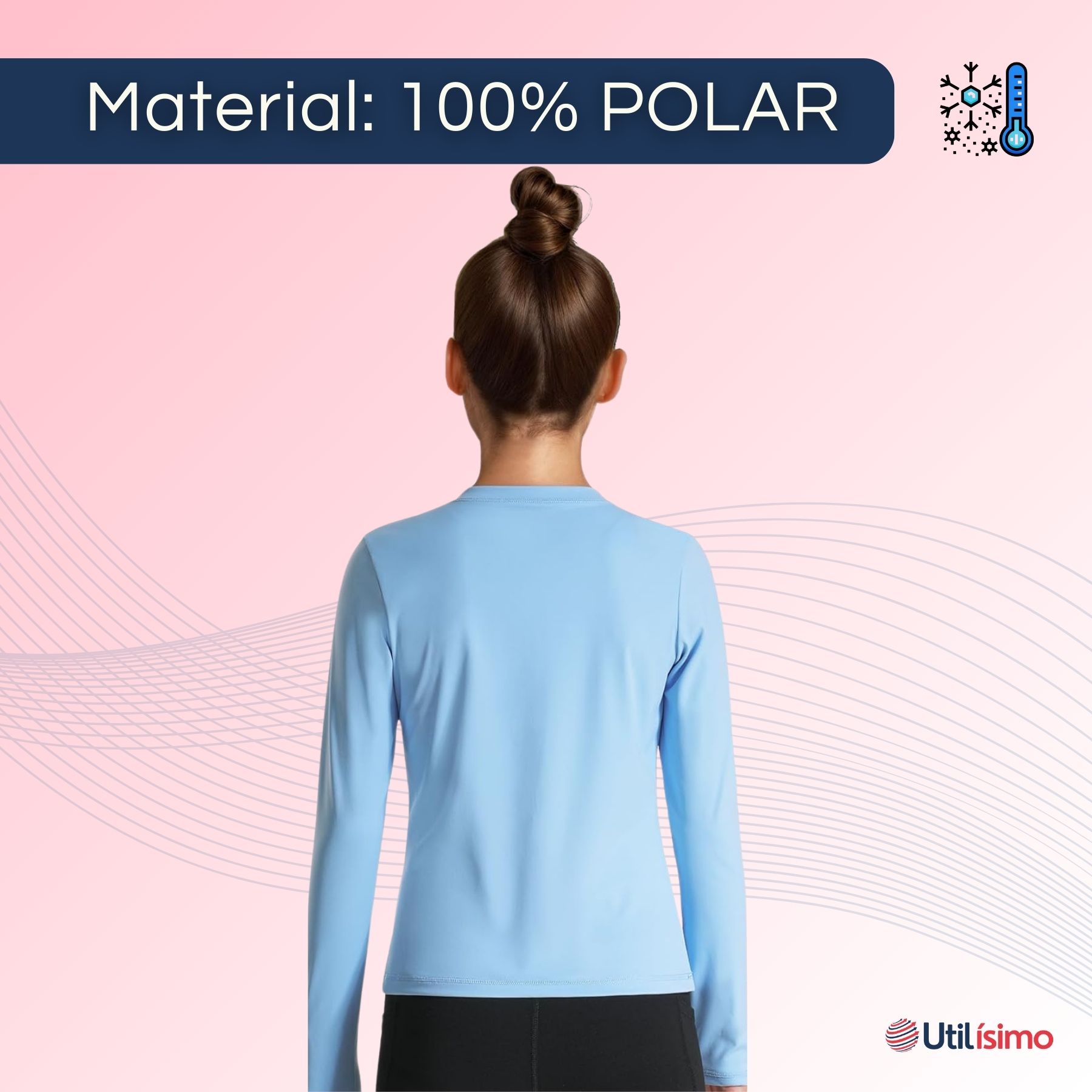 PACK 3 CAMISETAS POLAR PRIMERA CAPA NIÑA CUELLO REDONDO - 4