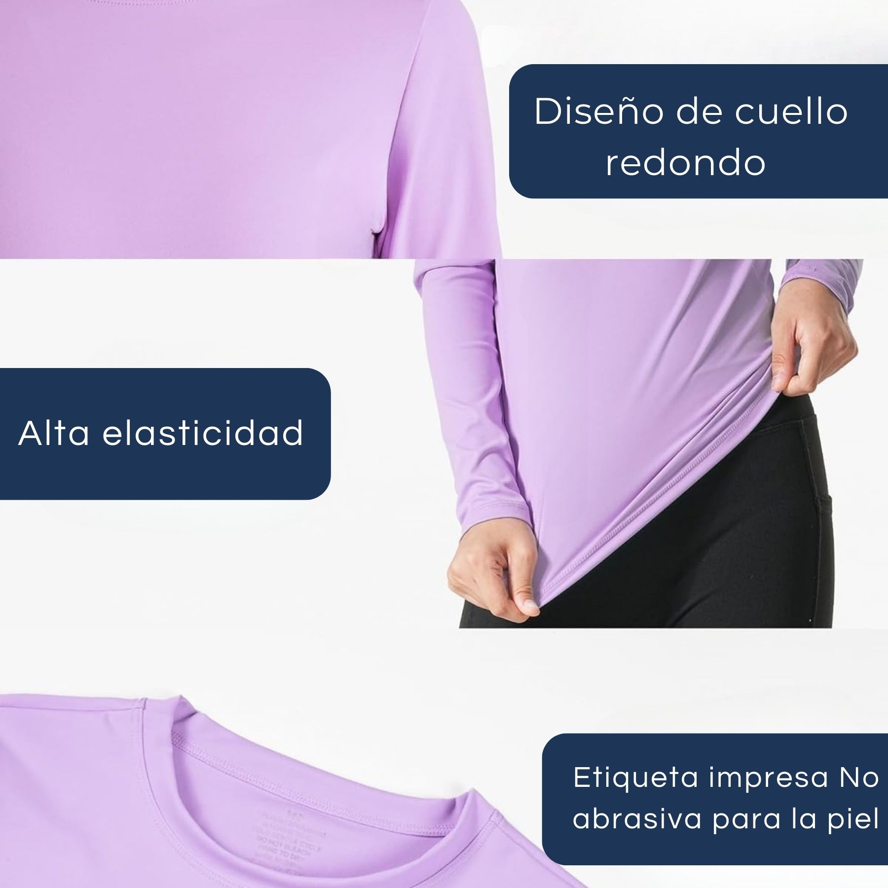 PACK 3 CAMISETAS POLAR PRIMERA CAPA NIÑA CUELLO REDONDO - 5
