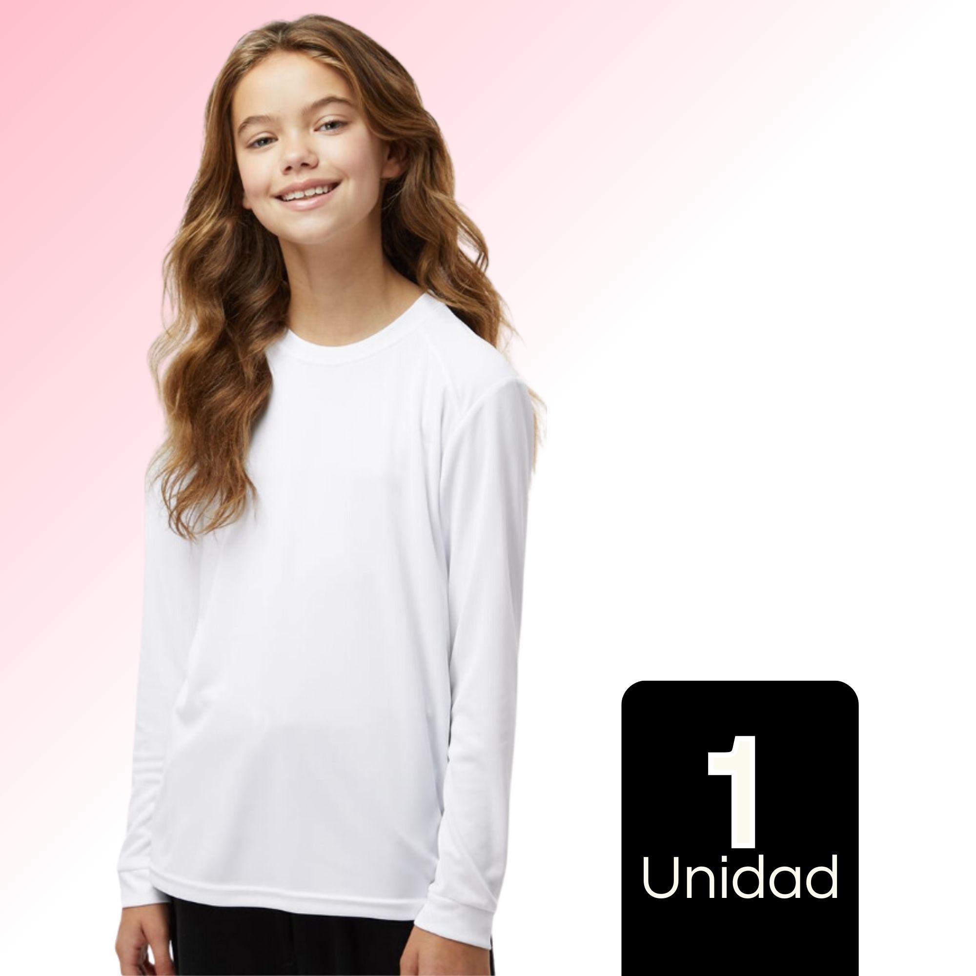 CAMISETA POLAR PRIMERA CAPA INVIERNO NIÑA WHITE - 1