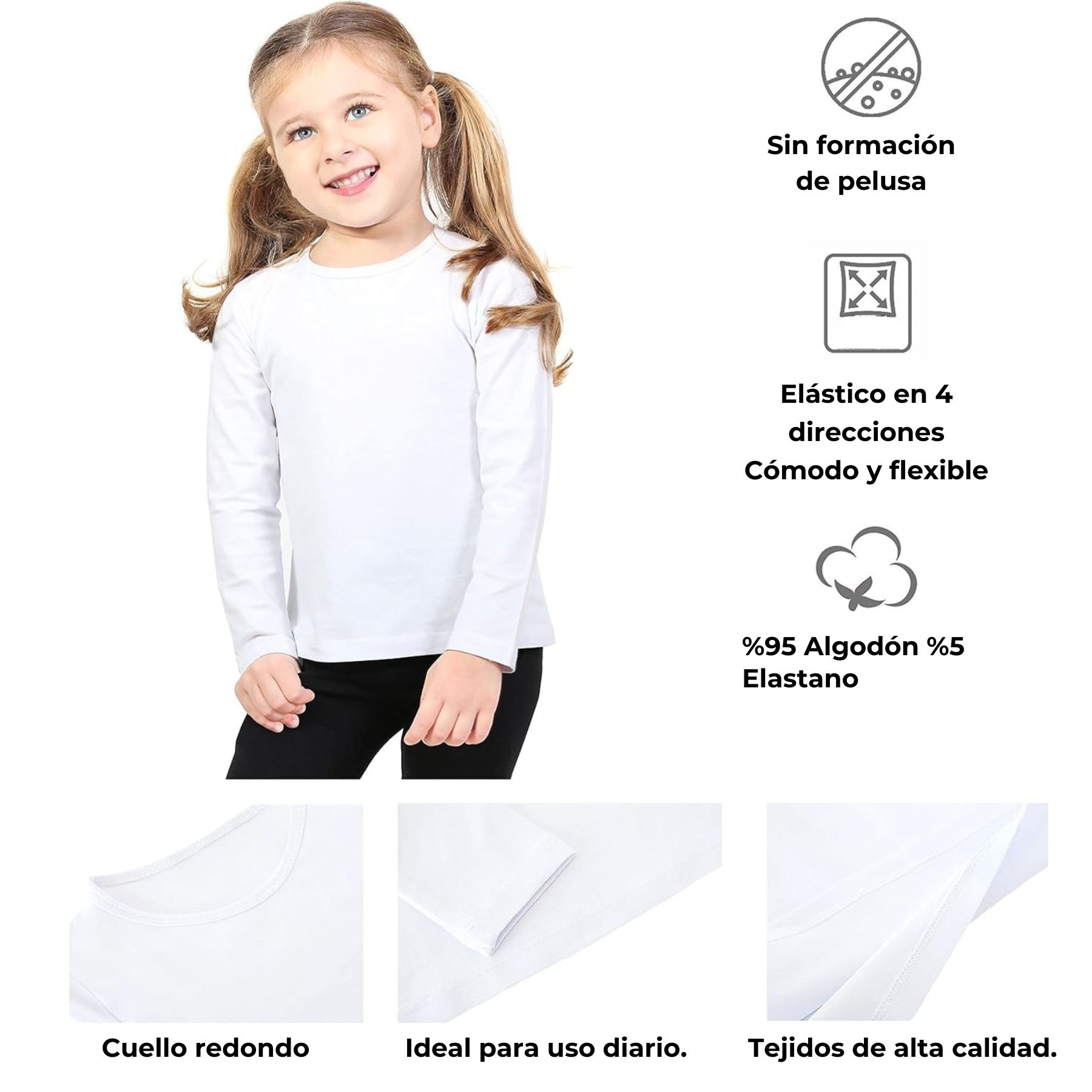 CAMISETA POLAR PRIMERA CAPA INVIERNO NIÑA - 4