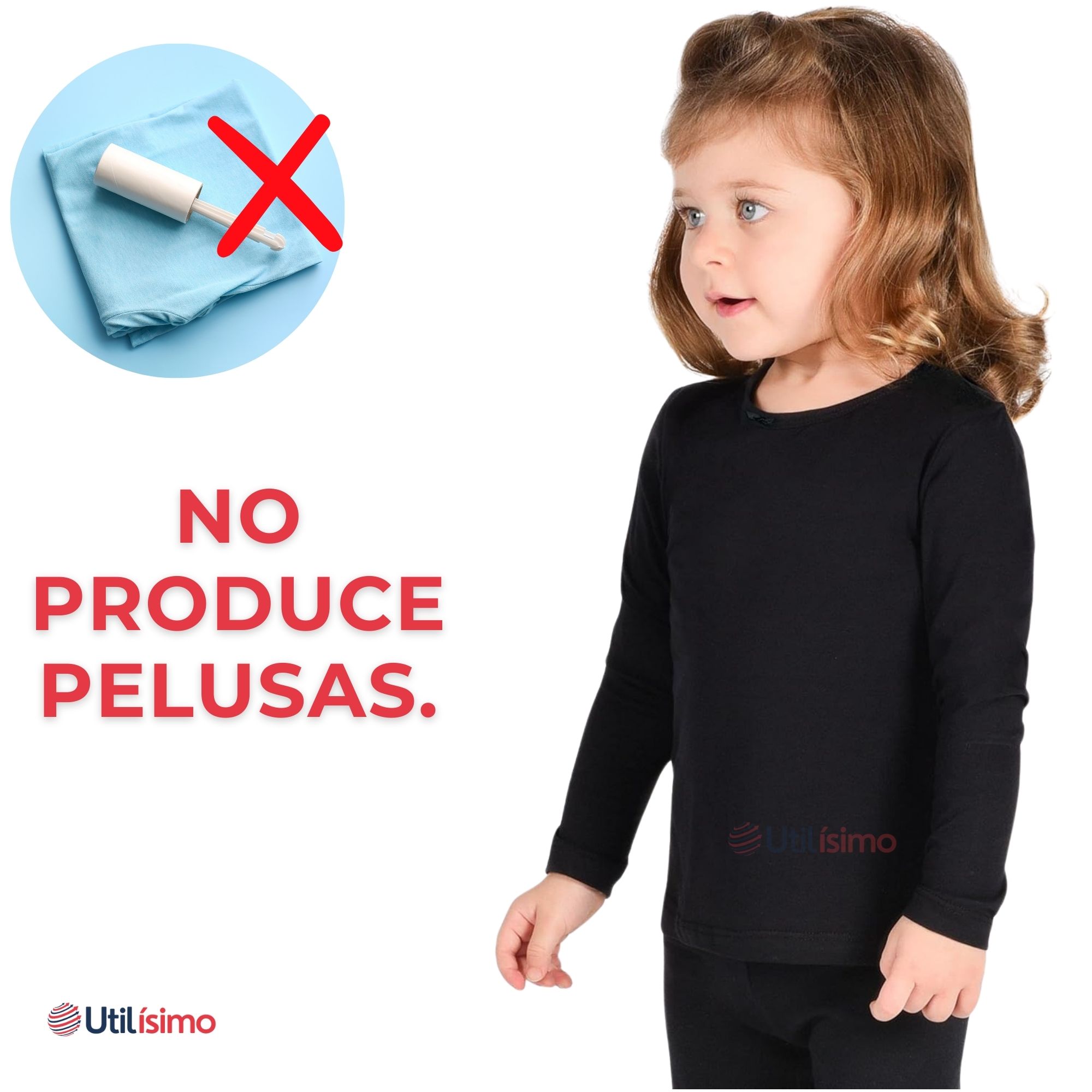 CAMISETA ALGODÓN MANGA LARGA POLERA NIÑA PRIMERA CAPA CUELLO REDONDO BLANCO NEGRA - 8
