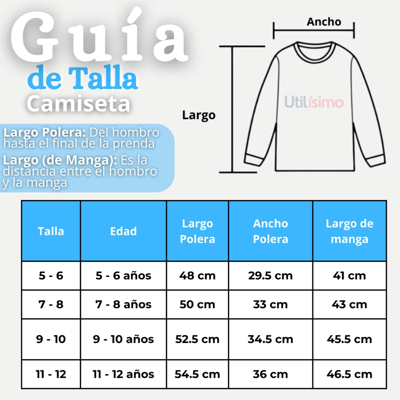 PACK 6 CAMISETAS ALGODÓN MANGA LARGA POLERA NIÑA PRIMERA CAPA CUELLO REDONDO BLANCA - 3