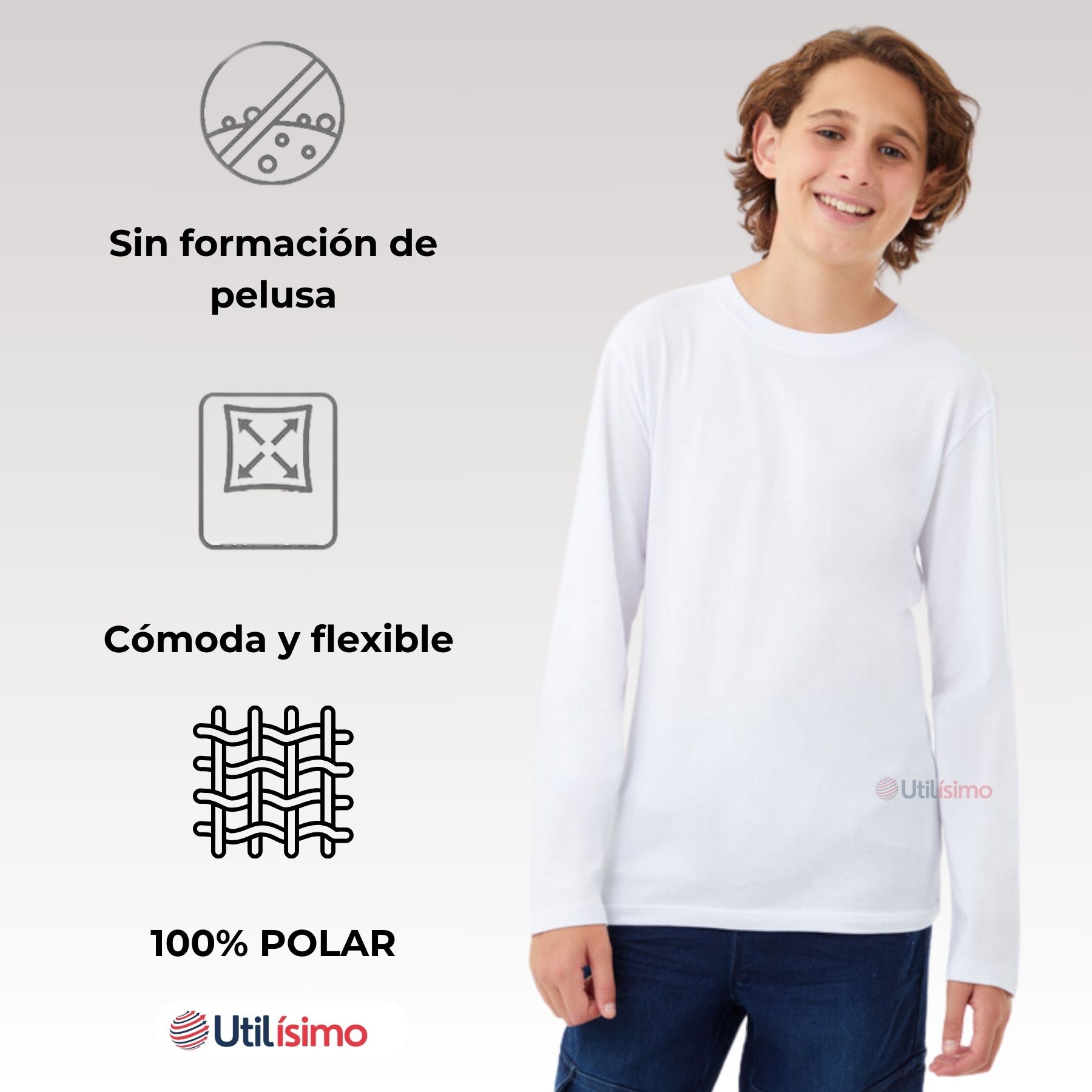 PACK 3 CAMISETAS POLAR PRIMERA CAPA POLERAS INVIERNO NIÑO - 4