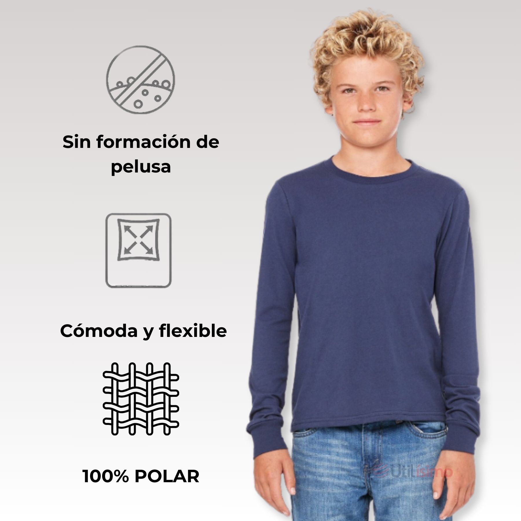 PACK 3 CAMISETAS POLERA POLAR NIÑO PRIMERA CAPA COLORES SURTIDOS - 4