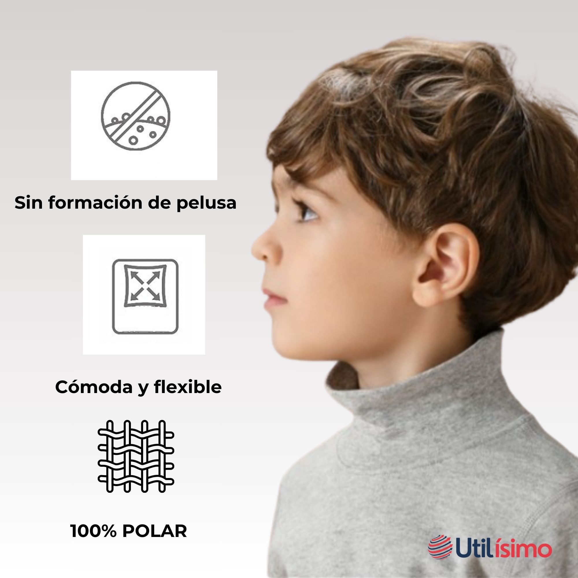 CAMISETA POLERA BEATLE POLAR NIÑO PRIMERA CAPA SURTIDO CUELLO ALTO - 4