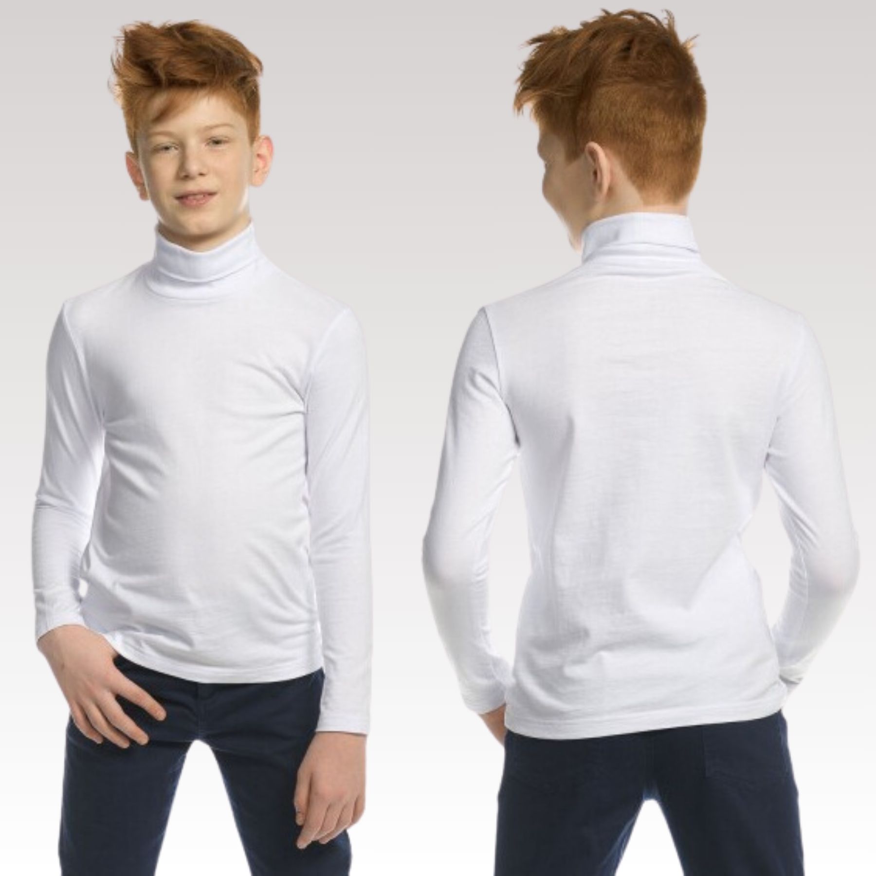 PACK 3 CAMISETAS POLERA BEATLE POLAR NIÑO PRIMERA CAPA SURTIDO CUELLO ALTO - 4