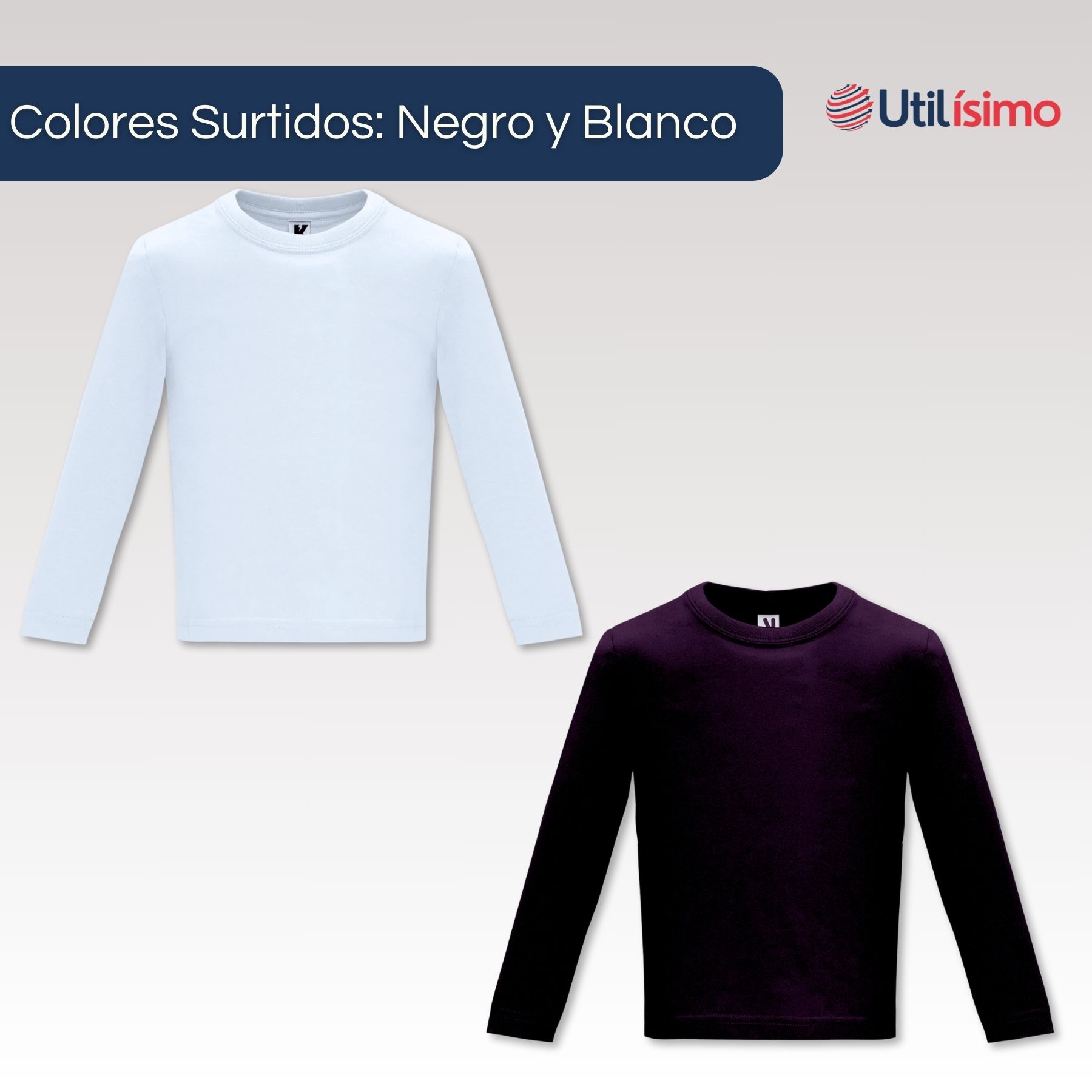 PACK 6 CAMISETAS ALGODÓN PRIMERA CAPA NIÑO INVIERNO BLANCO Y NEGRO - 2