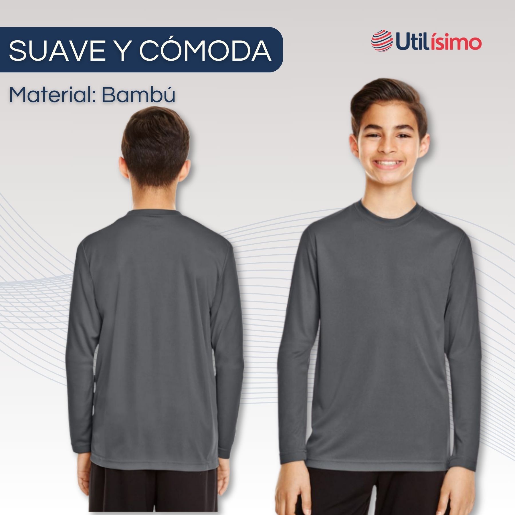 CAMISETA BAMBÚ PRIMERA CAPA POLERA NIÑO CUELLO REDONDO SURTIDO - 5
