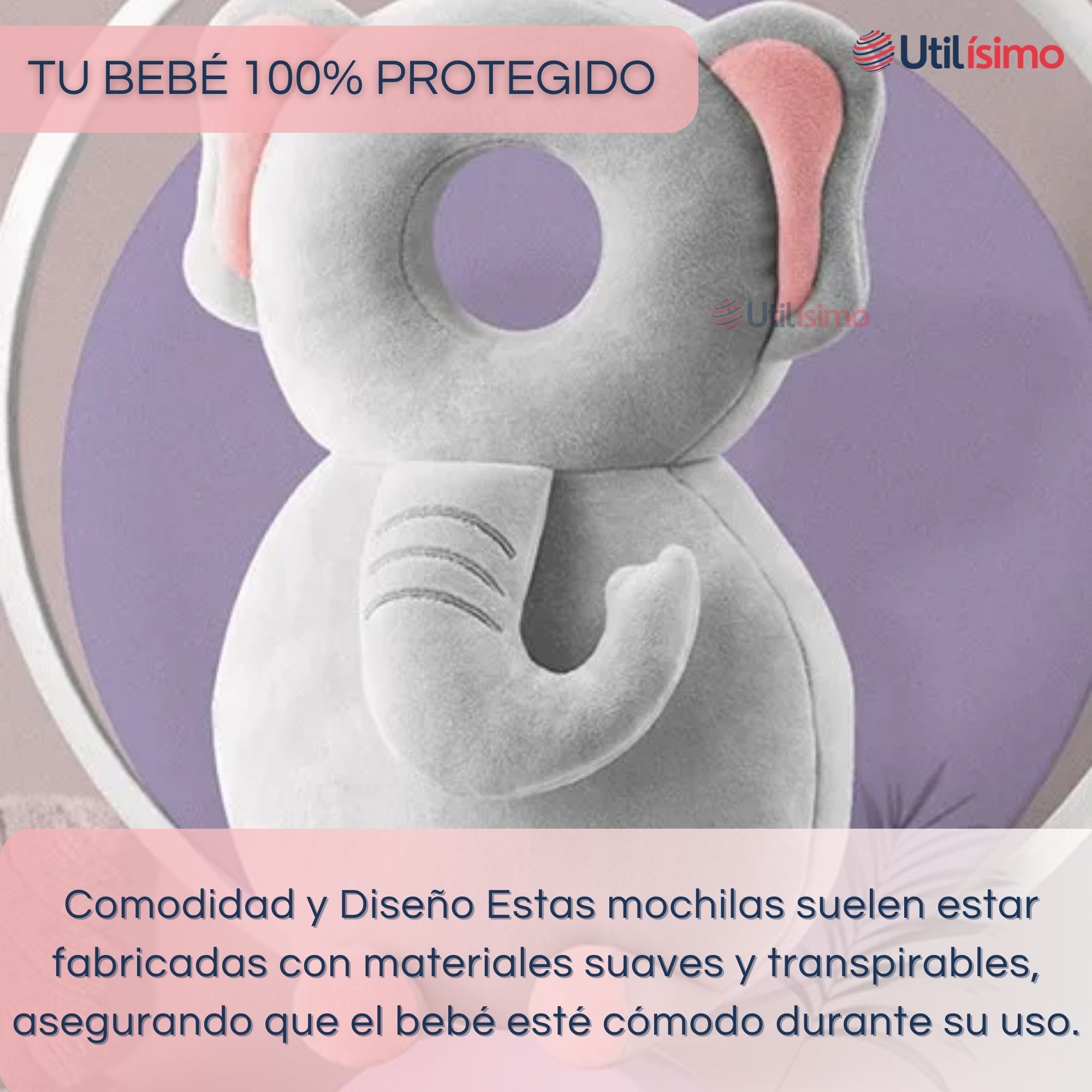 MOCHILA PROTECTORA CABEZA BEBÉ NIÑA ANTIGOLPES ALMOHADILLA AJUSTABLE SURTIDO - 6