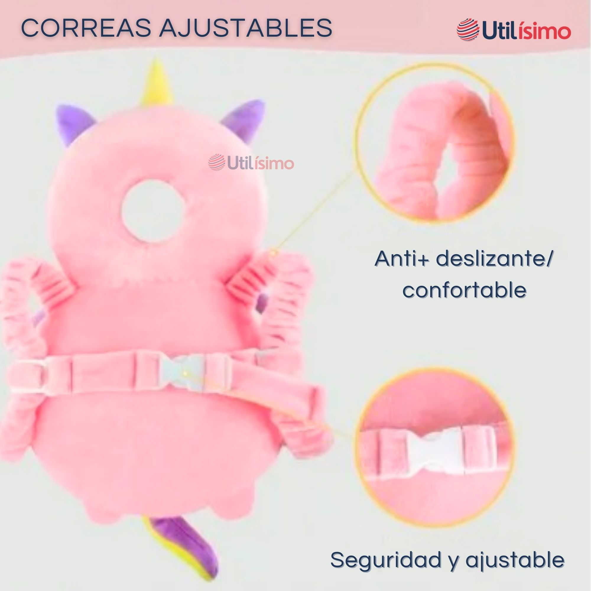 MOCHILA PROTECTORA CABEZA BEBÉ NIÑA ANTIGOLPES ALMOHADILLA AJUSTABLE SURTIDO - 7