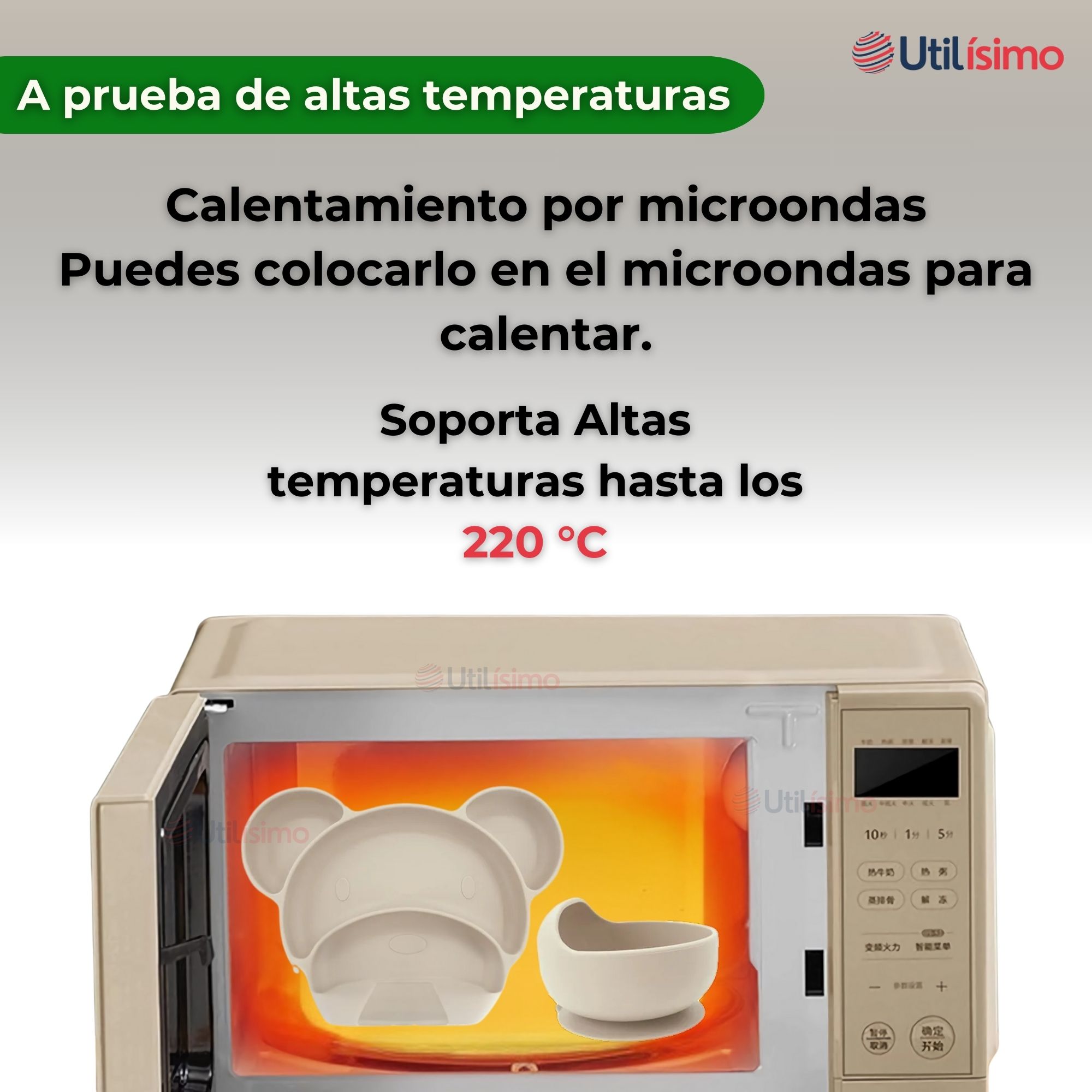 SET DE ALIMENTACIÓN BEBÉ SILICONA 6 PIEZAS LIBRE BPA COLOR BEIGE - 6