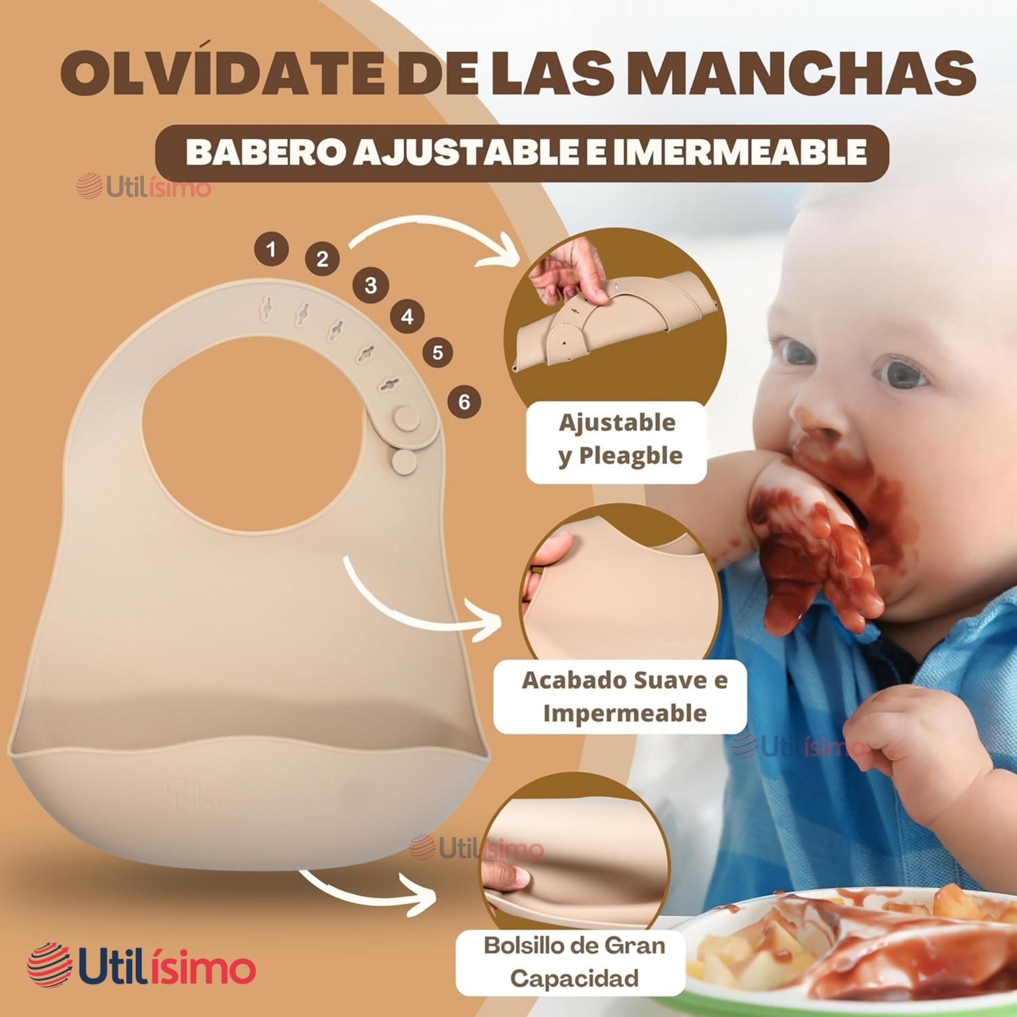SET DE ALIMENTACIÓN BEBÉ SILICONA 6 PIEZAS LIBRE BPA COLOR ROSA CLARO - 10