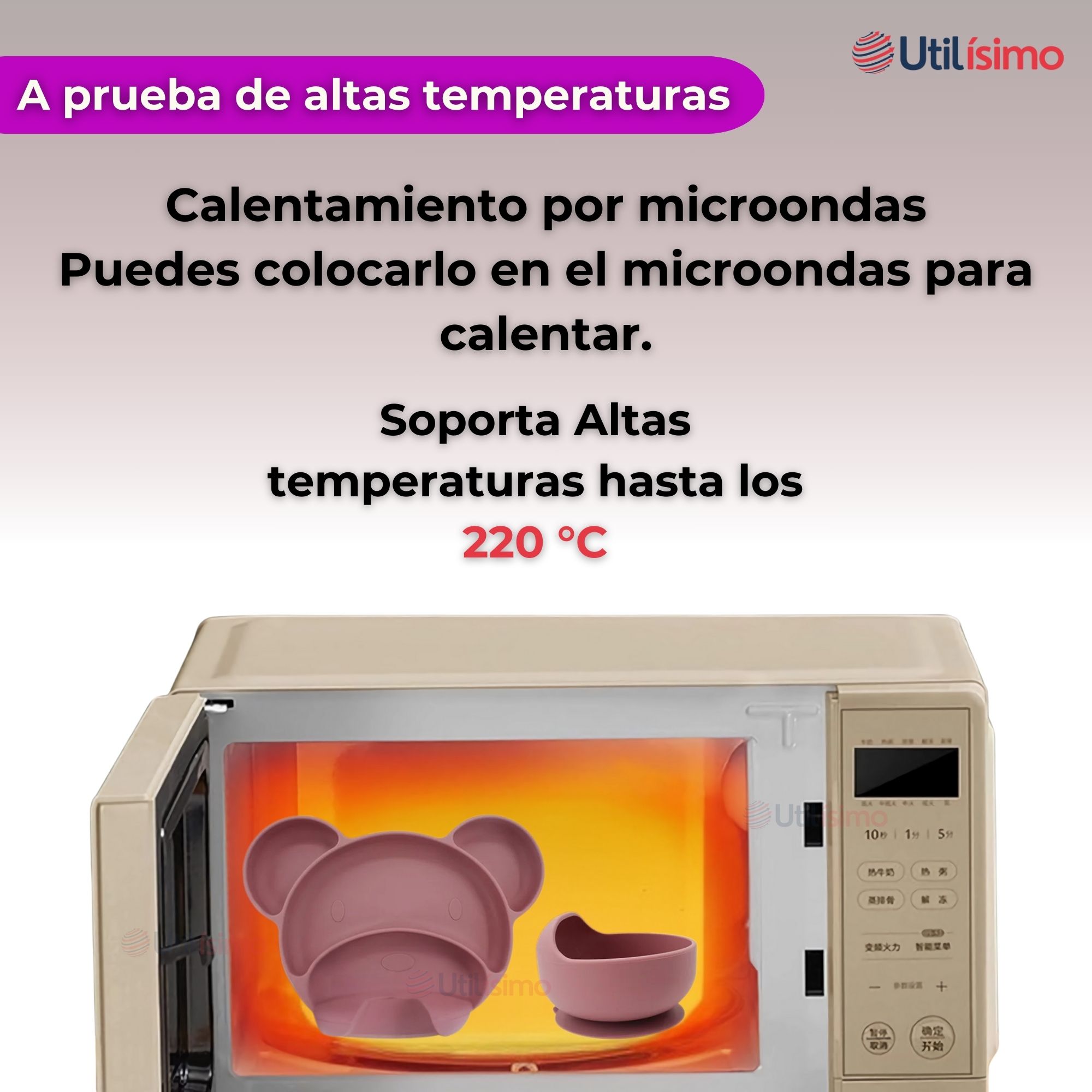 SET DE ALIMENTACIÓN BEBÉ SILICONA 6 PIEZAS LIBRE BPA COLOR ROSA OSCURO - 6