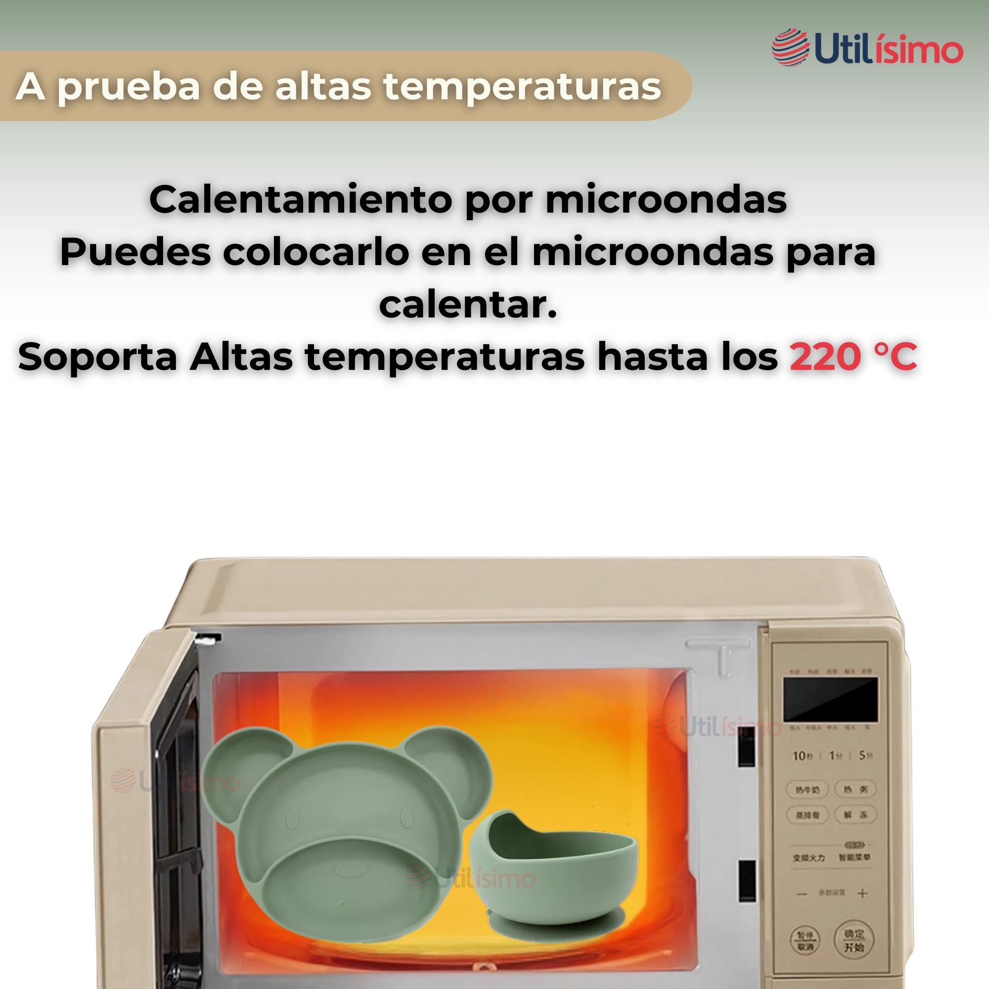 SET DE ALIMENTACIÓN BEBÉ SILICONA 6 PIEZAS LIBRE BPA COLOR VERDE - 6