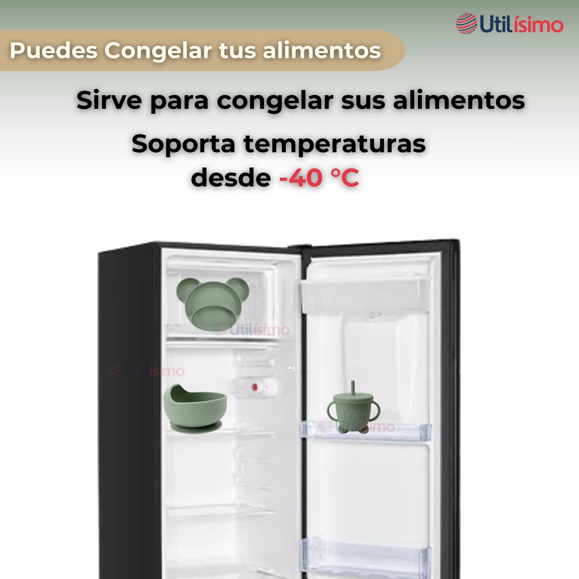 SET DE ALIMENTACIÓN BEBÉ SILICONA 6 PIEZAS LIBRE BPA COLOR VERDE - 7