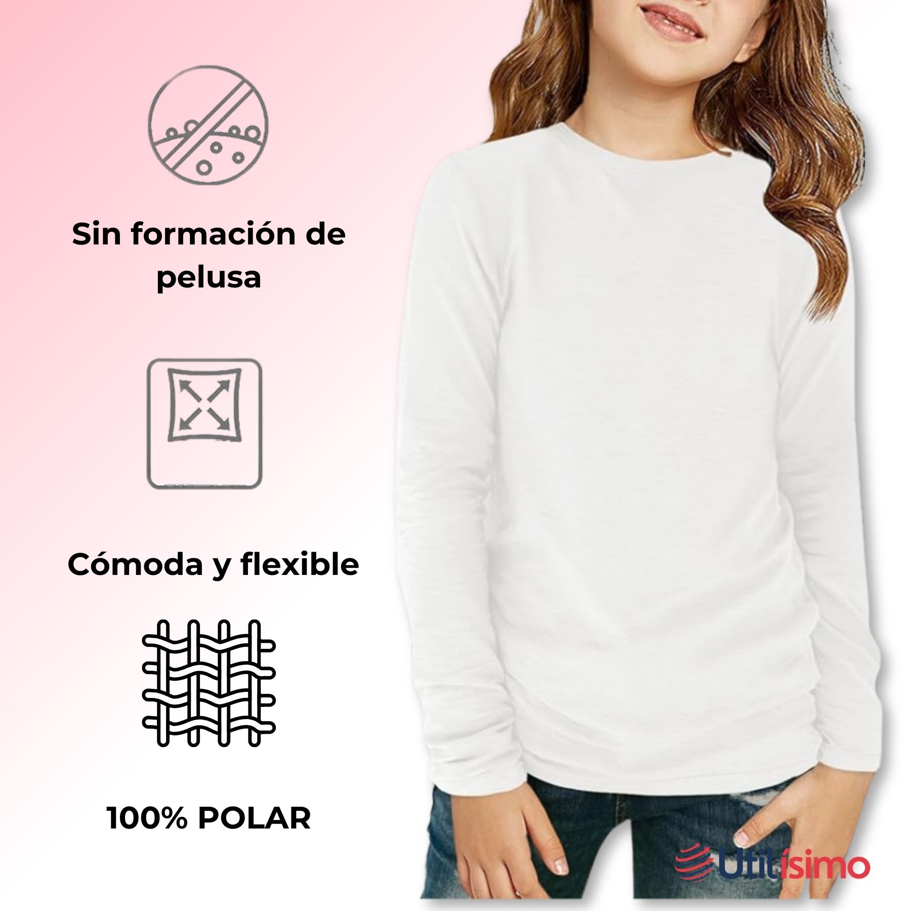 PACK 6 CAMISETAS POLERA POLAR NIÑA PRIMERA CAPA COLORES SURTIDOS - 4