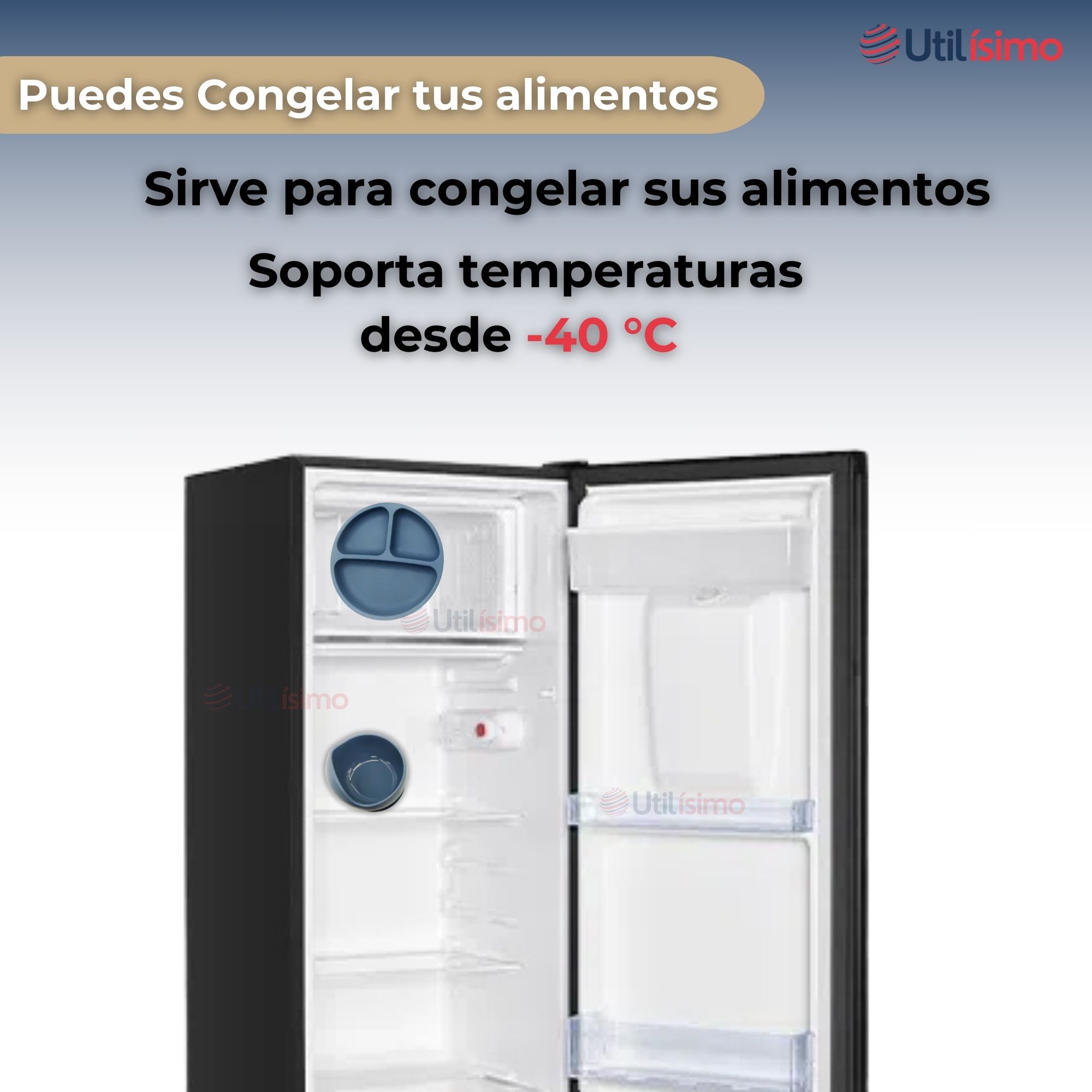 SET DE ALIMENTACIÓN BEBÉ SILICONA 5 PIEZAS LIBRE BPA AZUL - 9