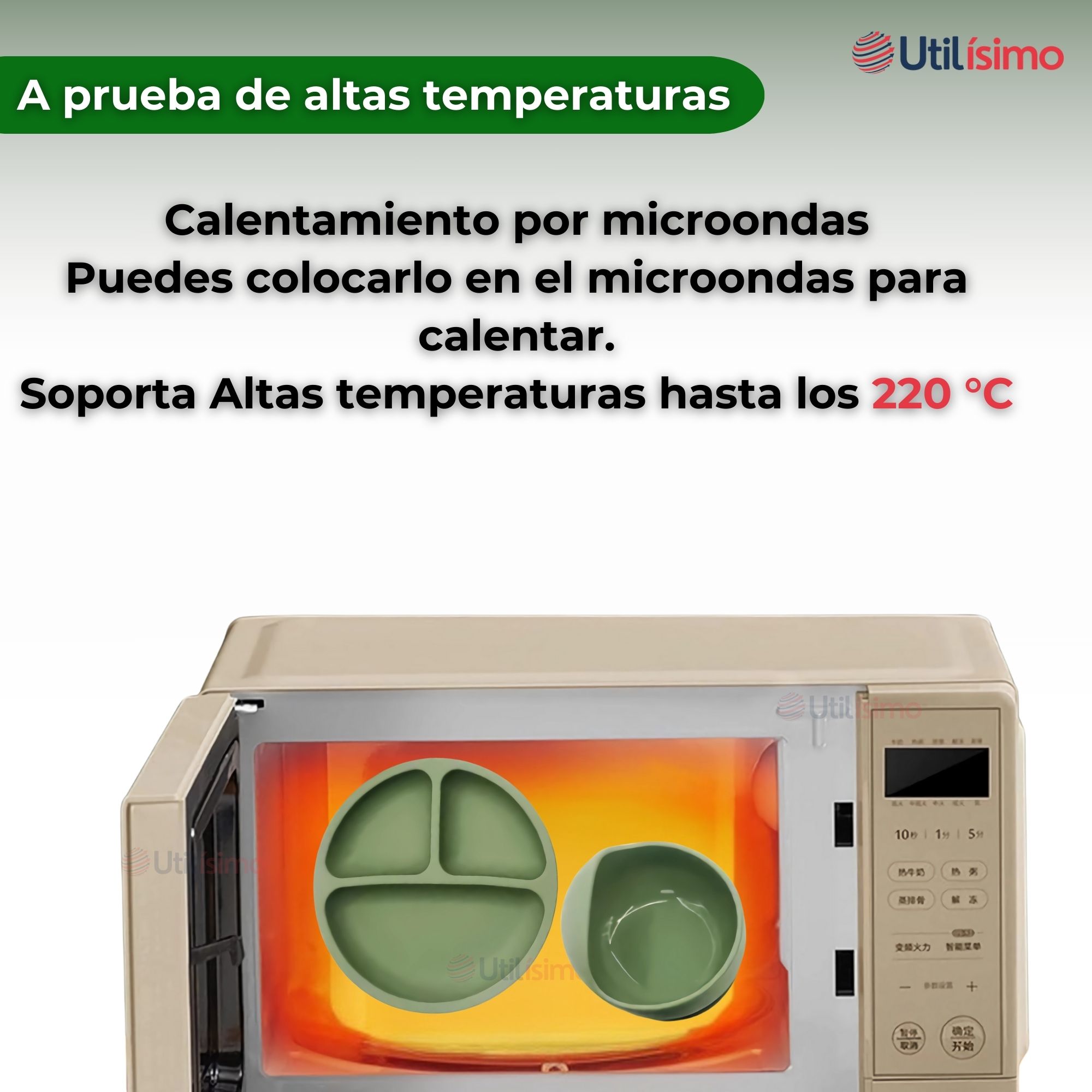 SET DE ALIMENTACIÓN BEBÉ SILICONA 5 PIEZAS LIBRE BPA VERDE - 8