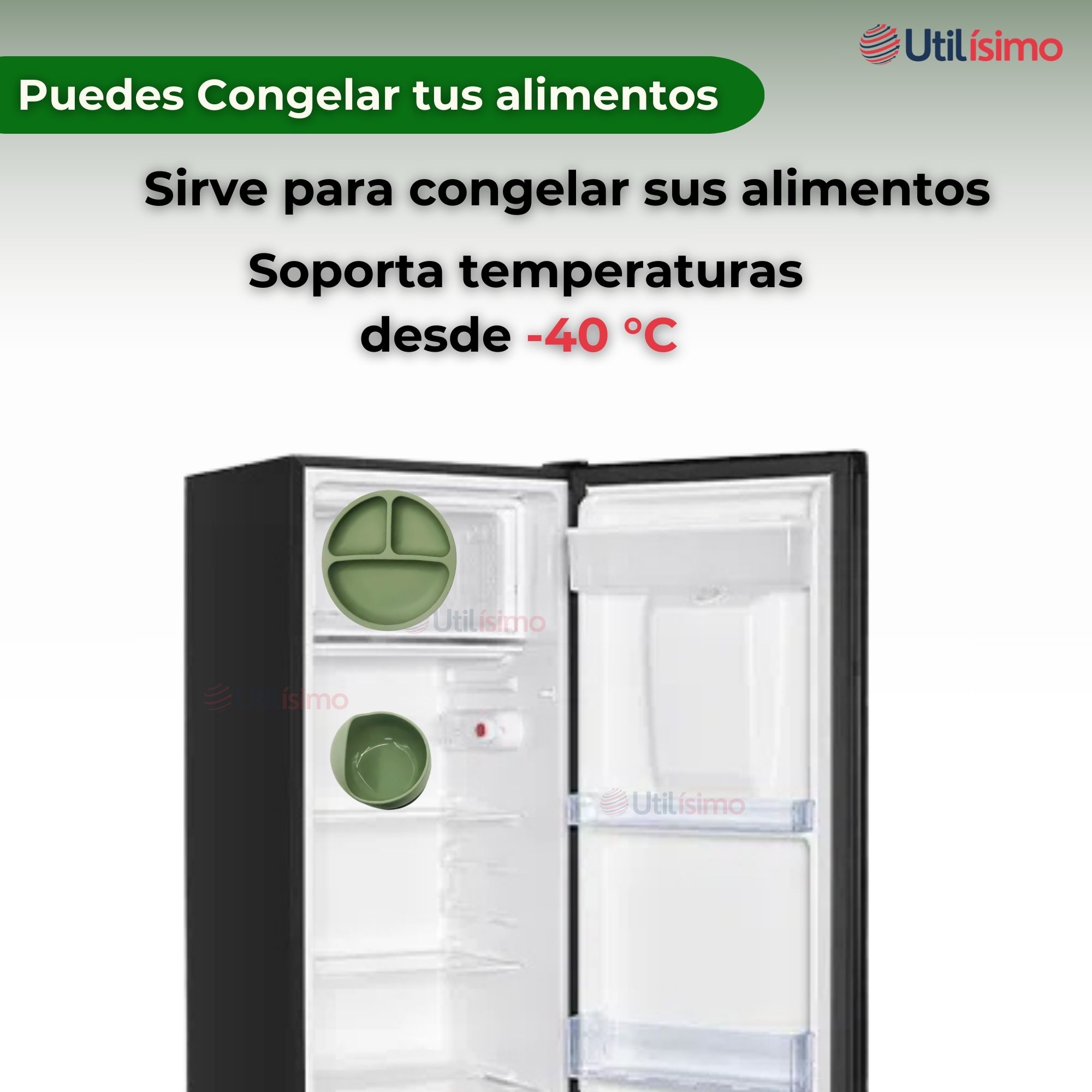 SET DE ALIMENTACIÓN BEBÉ SILICONA 5 PIEZAS LIBRE BPA VERDE - 9