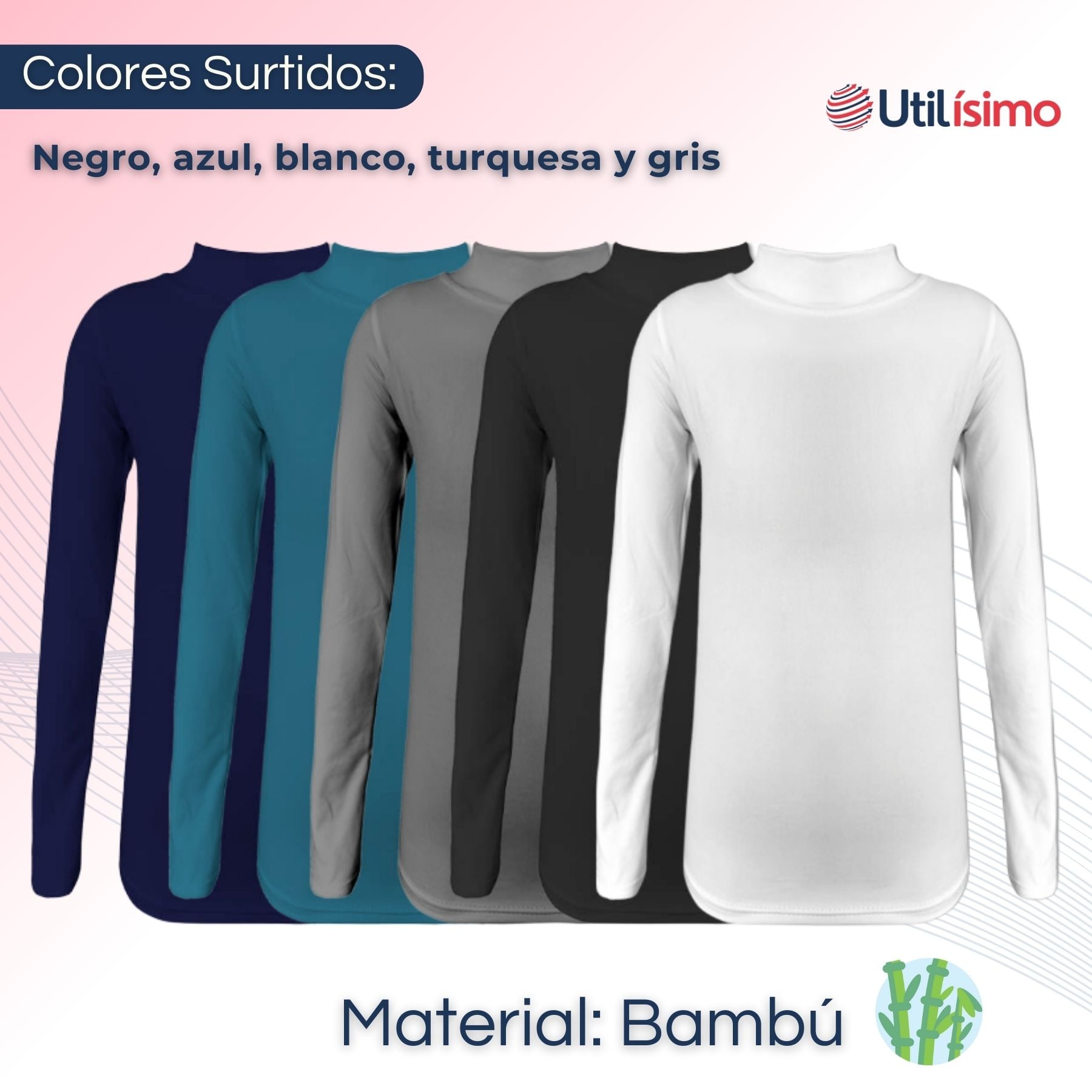 PACK 3 CAMISETAS POLERA BEATLE BAMBÚ NIÑA PRIMERA CAPA - 2