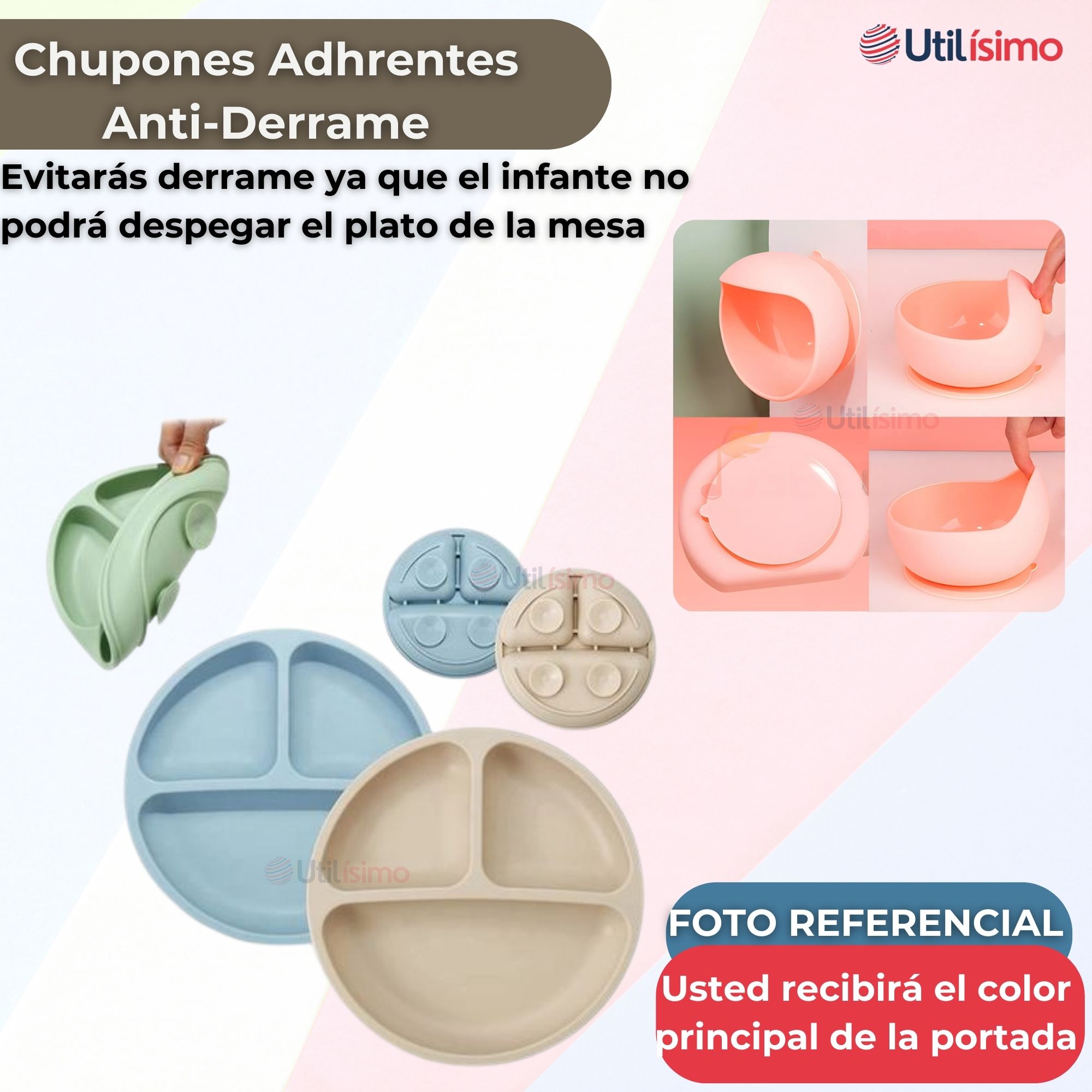 SET DE ALIMENTACIÓN BEBÉ SILICONA 5 PIEZAS DE OSITO LIBRE BPA VERDE - 3
