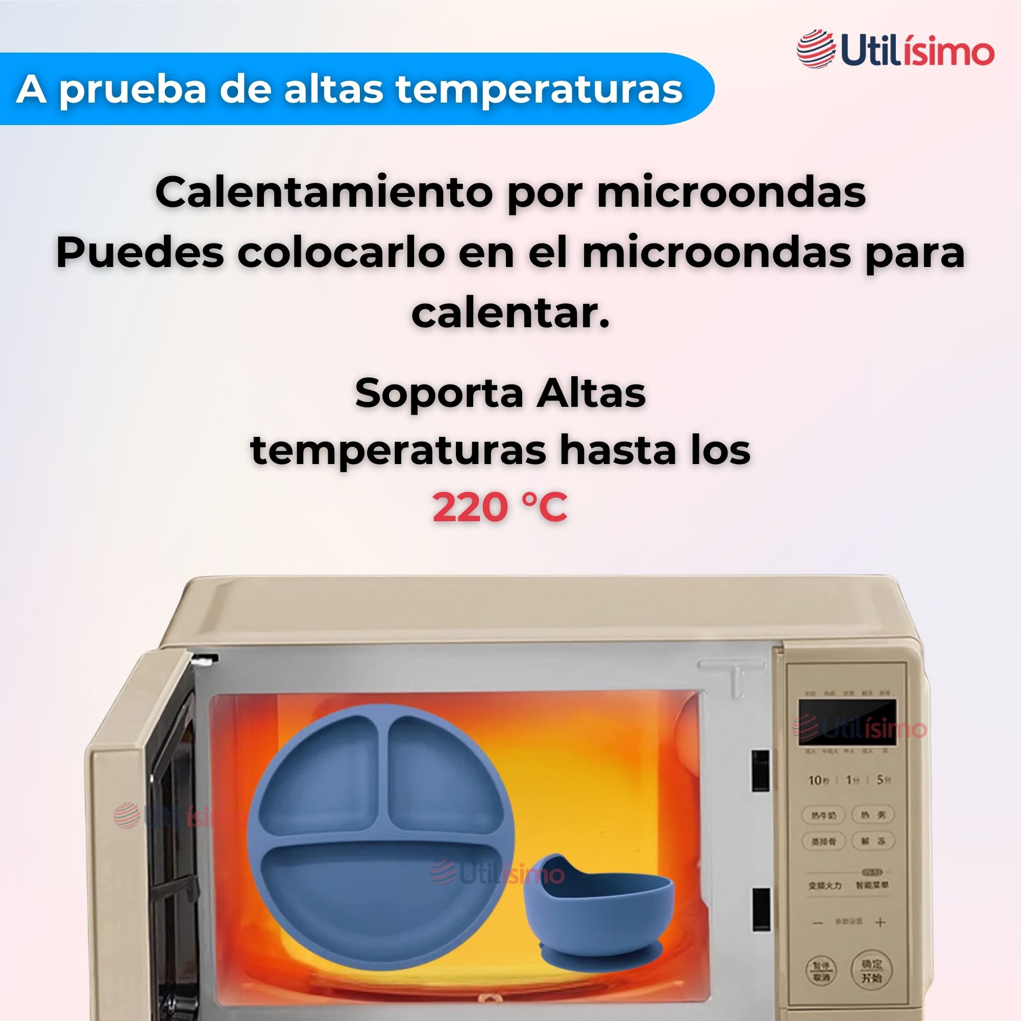 SET DE ALIMENTACIÓN BEBÉ SILICONA CON VASO 11 PIEZAS LIBRE BPA AZUL - 6