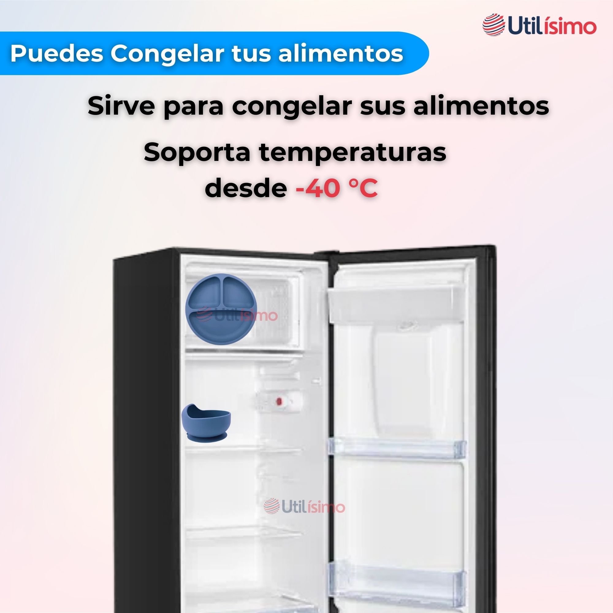 SET DE ALIMENTACIÓN BEBÉ SILICONA CON VASO 11 PIEZAS LIBRE BPA AZUL - 7