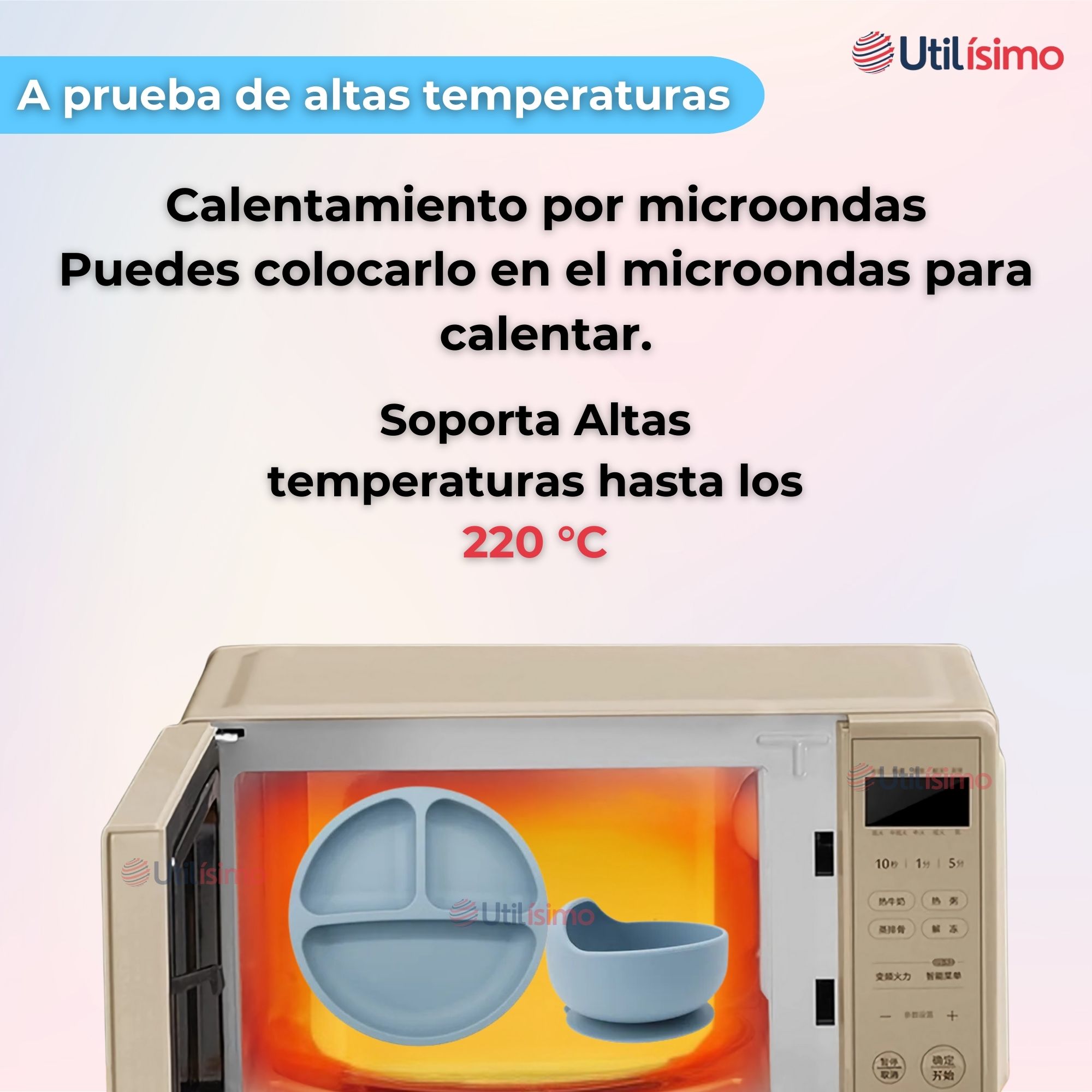SET DE ALIMENTACIÓN BEBÉ SILICONA CON VASO 11 PIEZAS LIBRE BPA CELESTE - 6