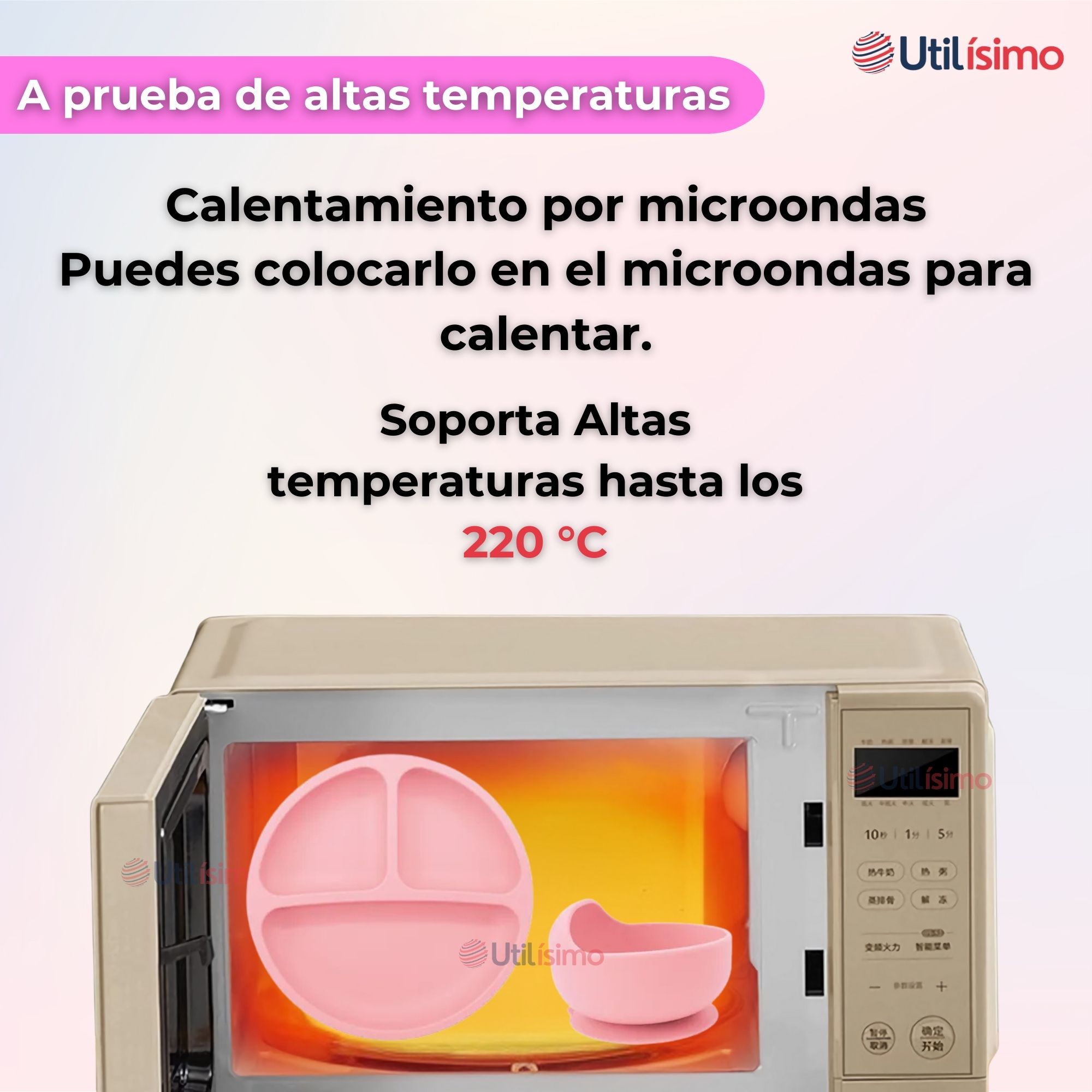 SET DE ALIMENTACIÓN BEBÉ SILICONA CON VASO 11 PIEZAS LIBRE BPA ROSA CLARO - 6
