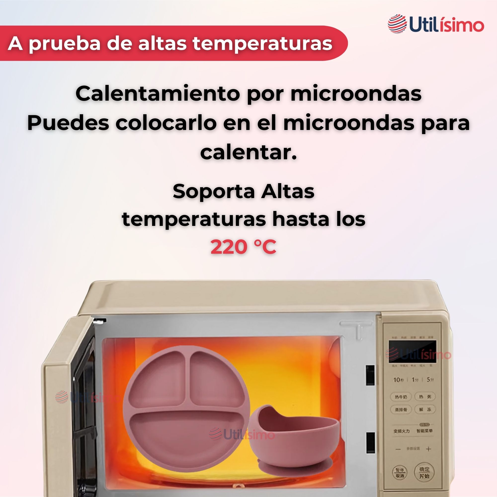 SET DE ALIMENTACIÓN BEBÉ SILICONA CON VASO 11 PIEZAS LIBRE BPA ROSA OSCURO - 6