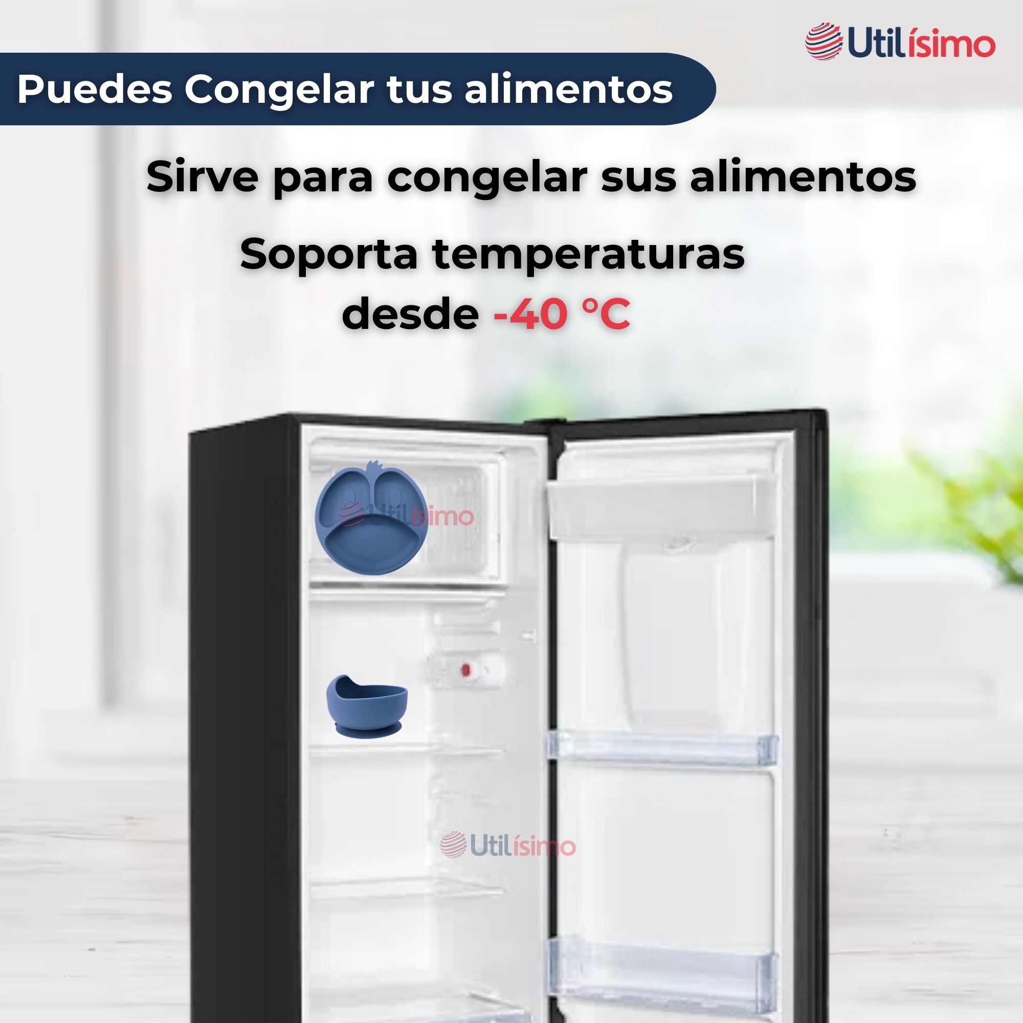 SET DE ALIMENTACIÓN BEBÉ SILICONA DE FORMAS 6 PIEZAS LIBRE BPA AZUL - 7