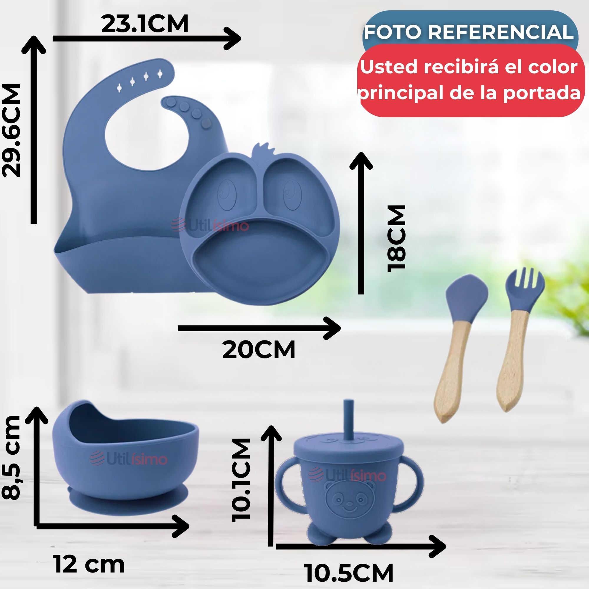 SET DE ALIMENTACIÓN BEBÉ SILICONA DE FORMAS 6 PIEZAS LIBRE BPA BEIGE - 4